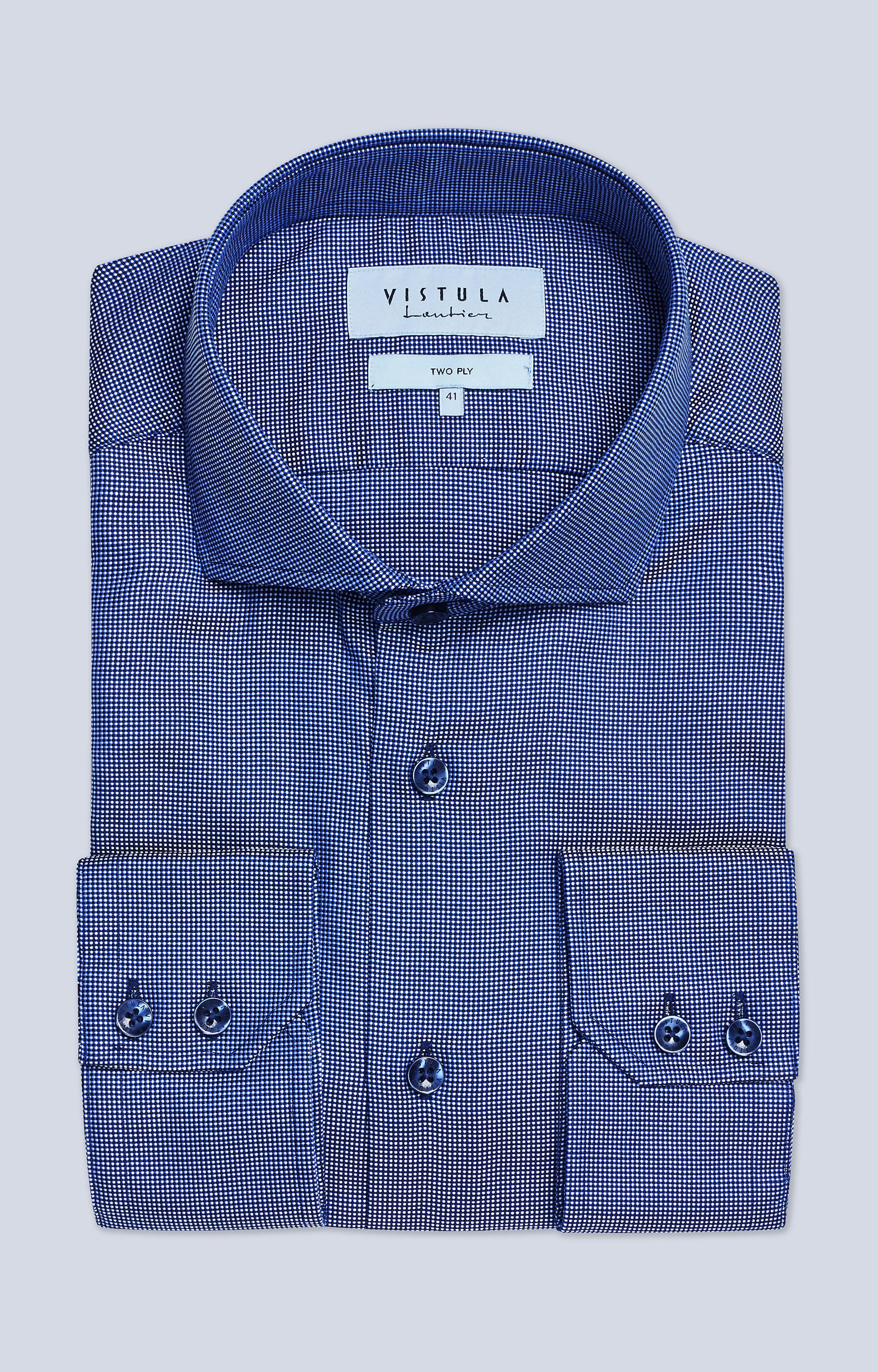 Luźna koszula w mikrowzór, włoski kołnierz - 4