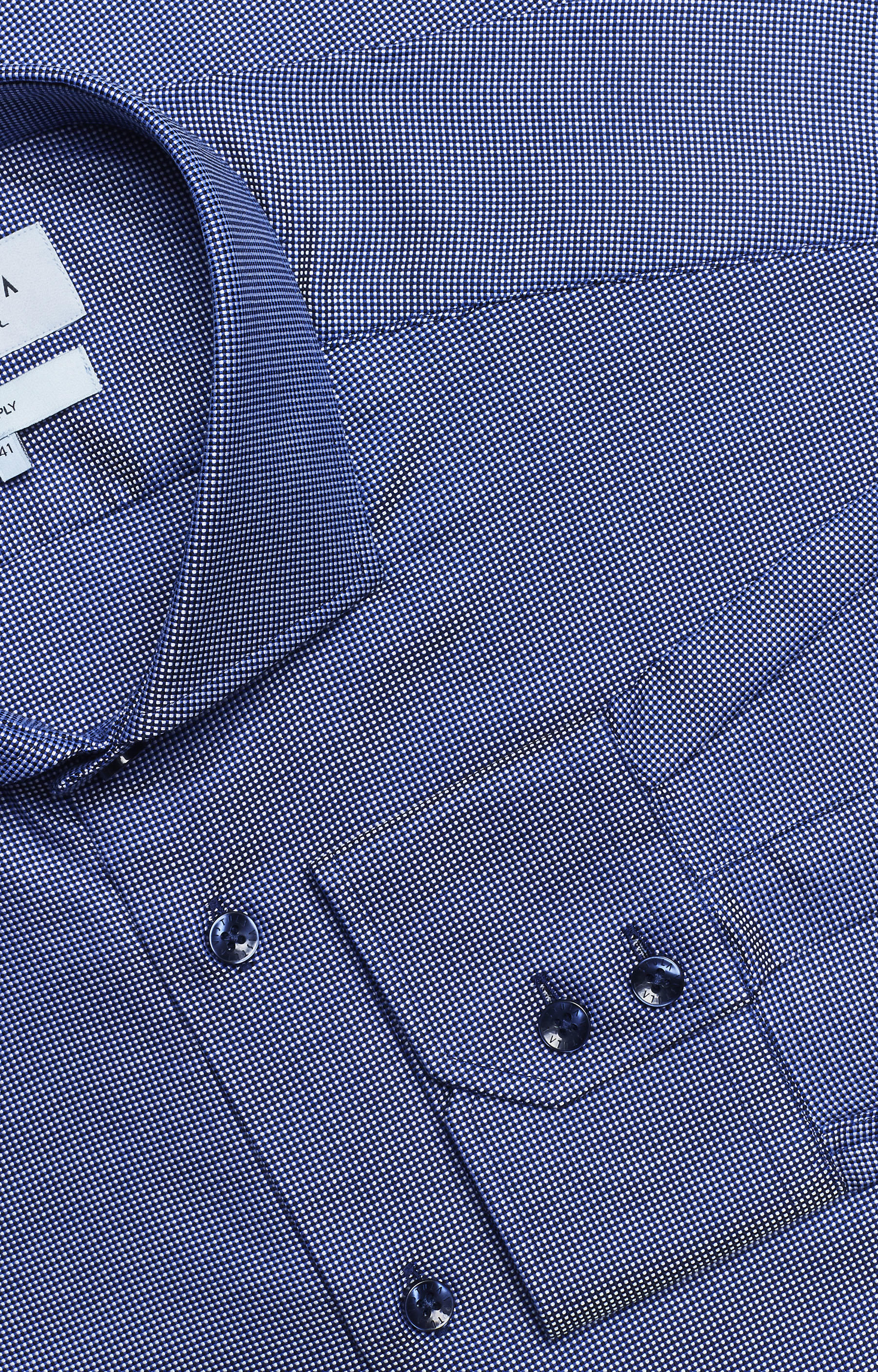 Luźna koszula w mikrowzór, włoski kołnierz - 5