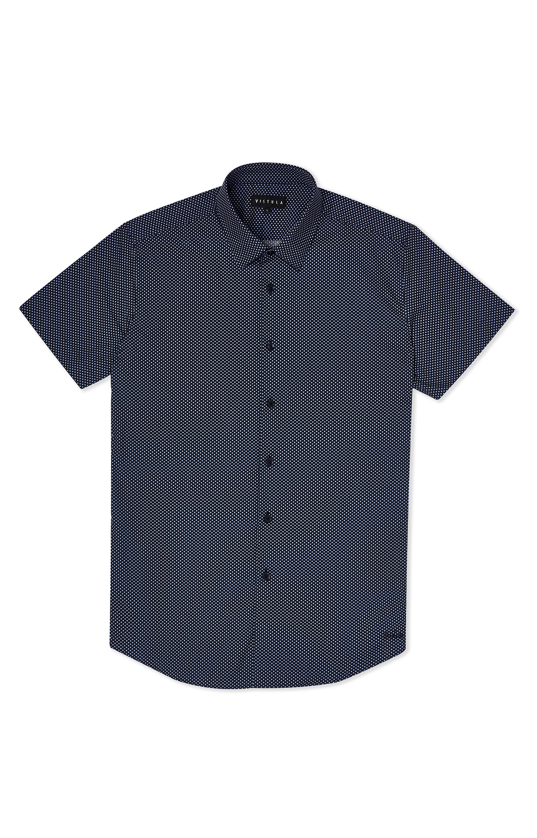 Dopasowana koszula z krótkim rękawem w print z kołnierzem kryte button-down