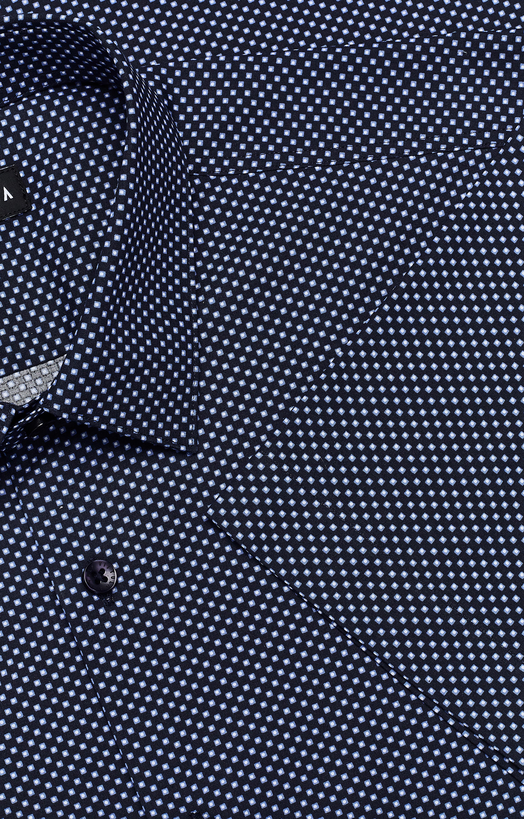 Dopasowana koszula z krótkim rękawem w print z kołnierzem kryte button-down - 2