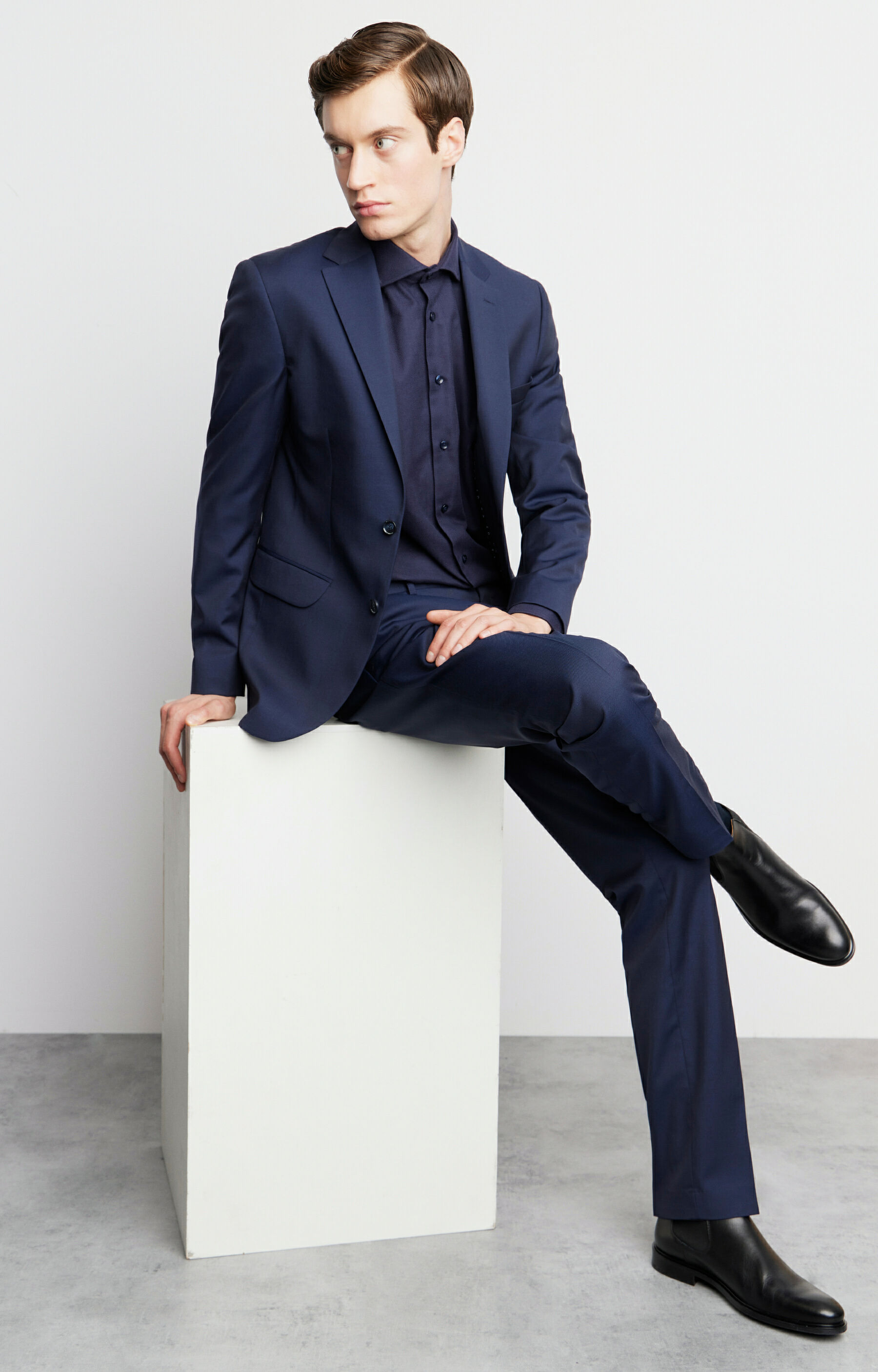 Koszula slim fit w mikrowzór