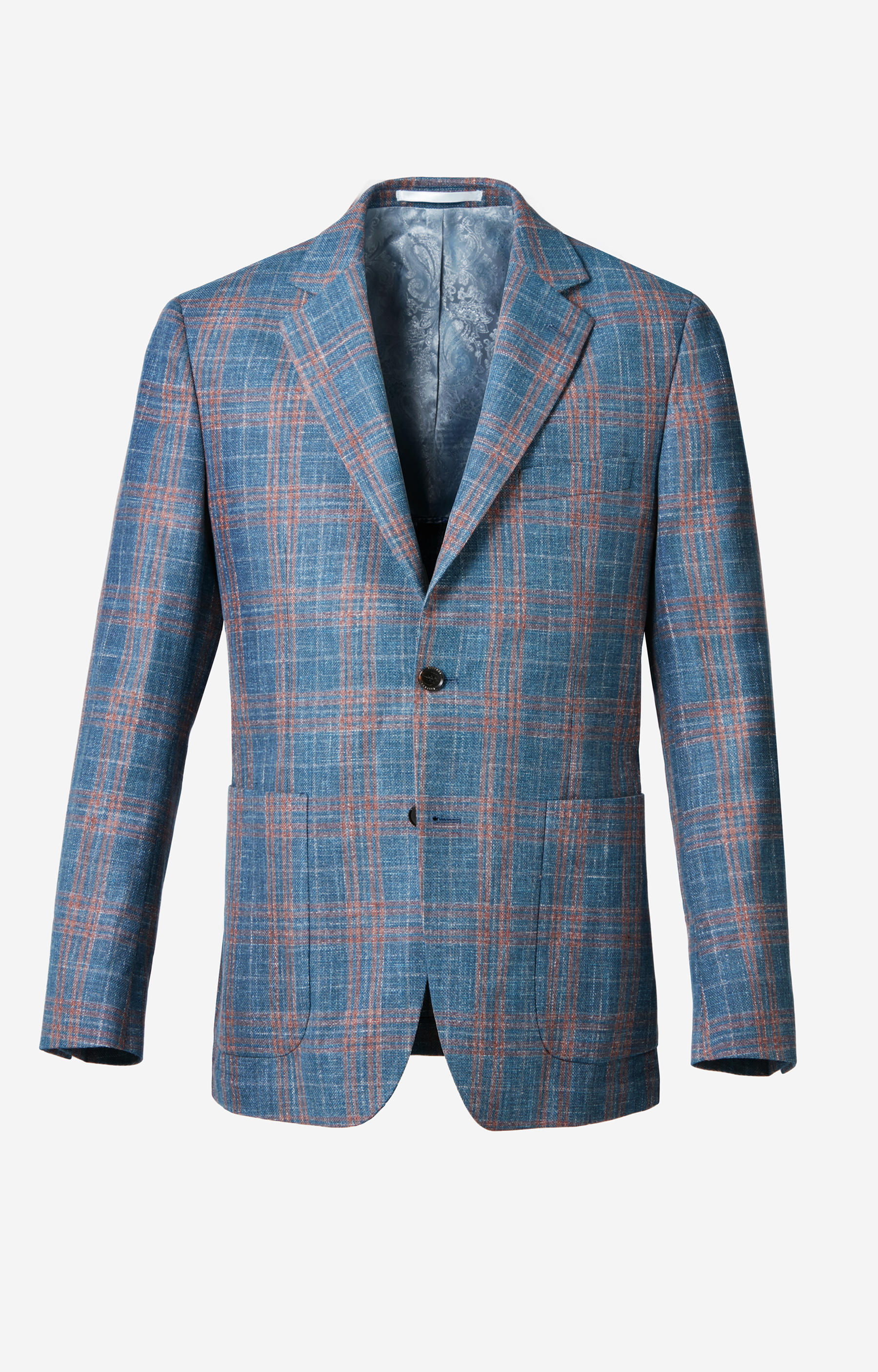 Dopasowana marynarka w kratę z dodatkiem wełny - 5