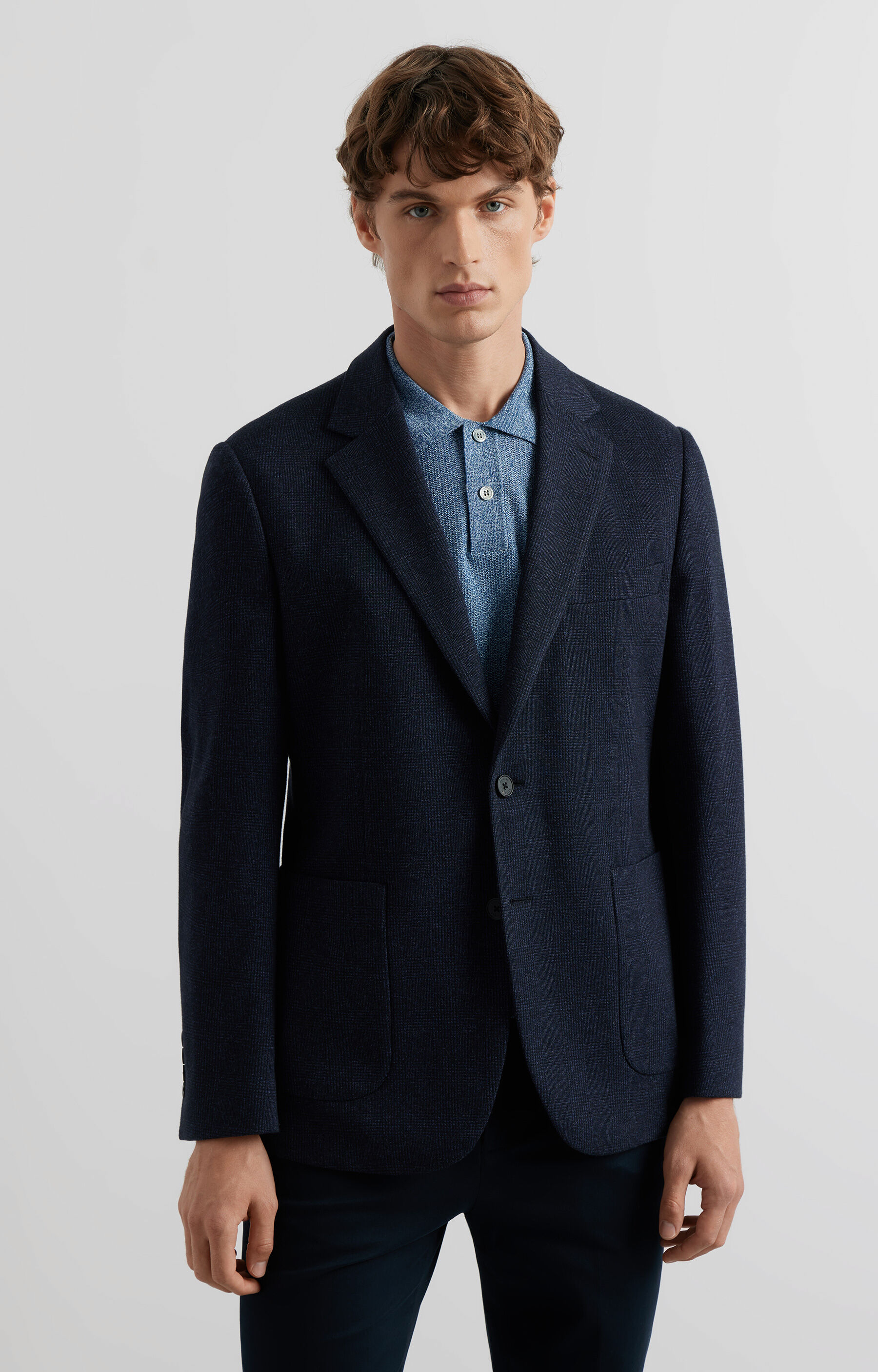 Marynarka slim fit w kratę - 2