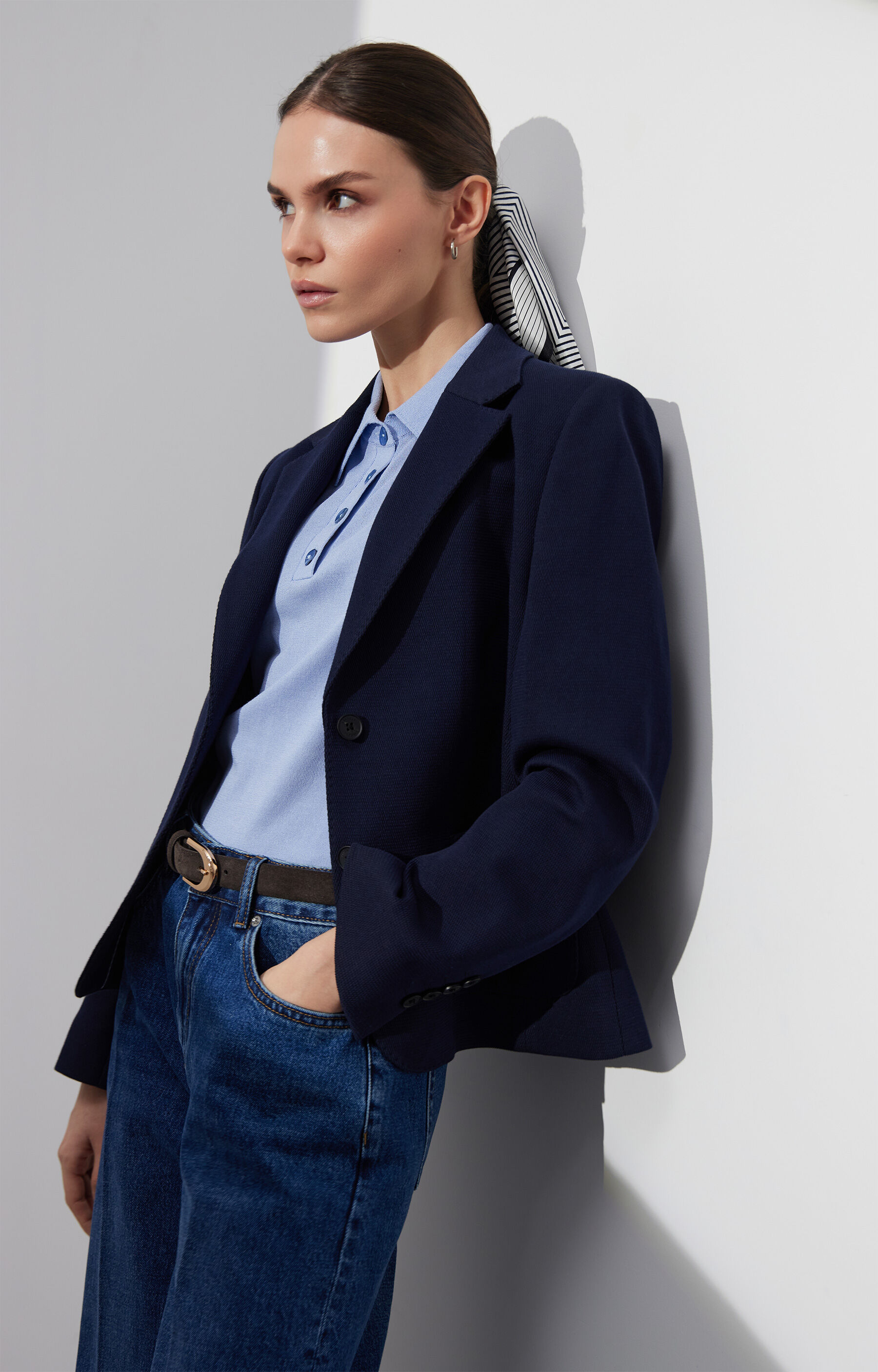 Dzianinowa marynarka slim