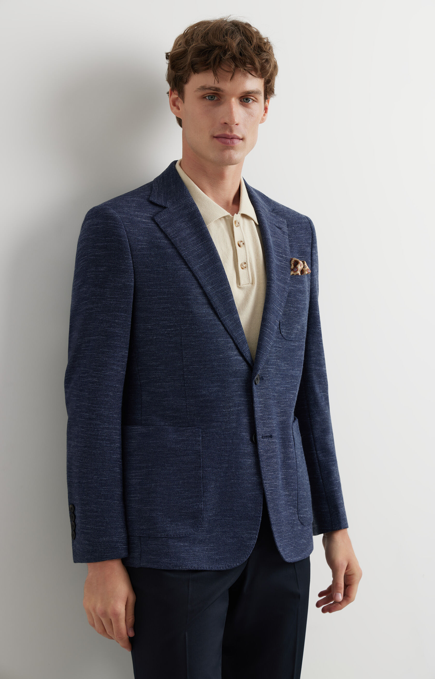 Dzianinowa marynarka slim