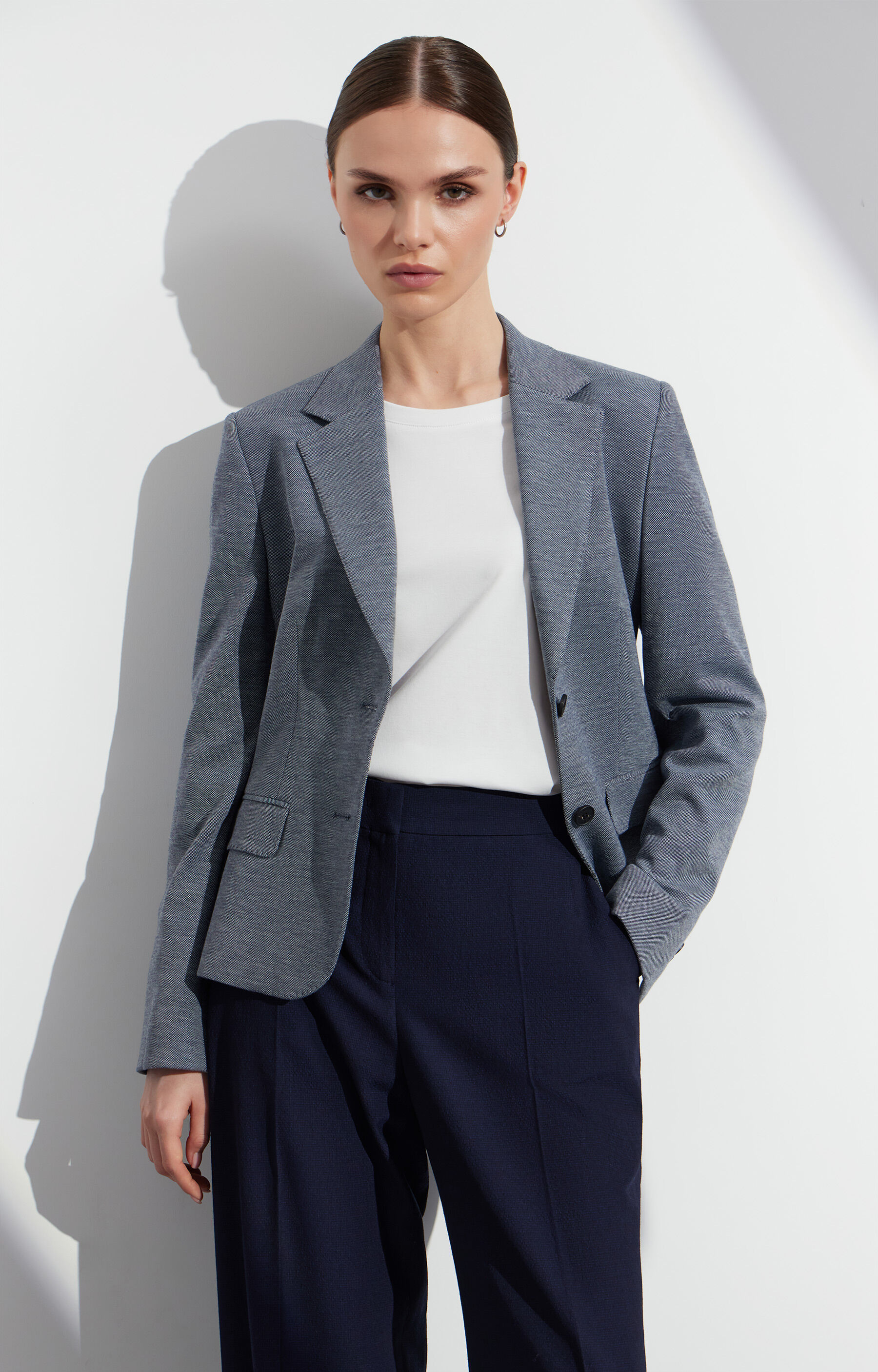 Marynarka slim z melanżowej tkaniny