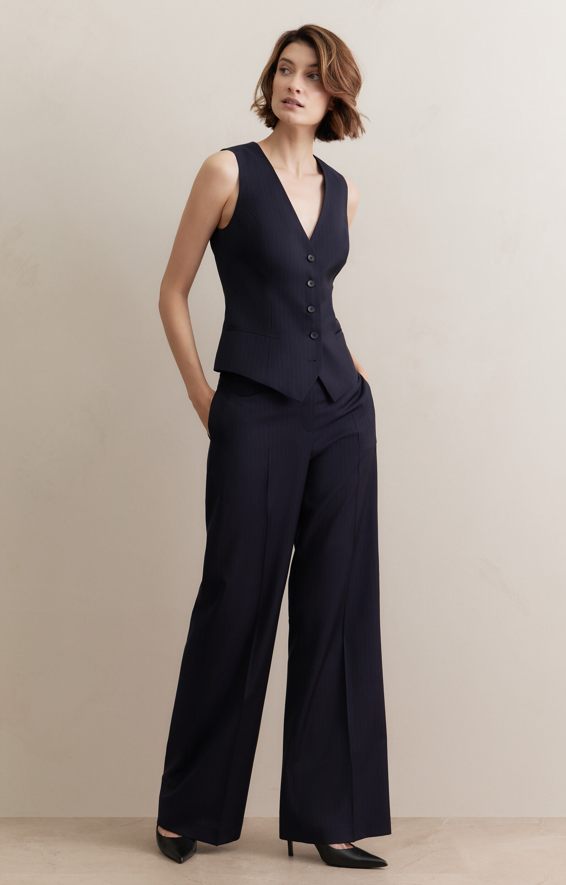 Spodnie wide leg do garnituru - Mix&Match - 4