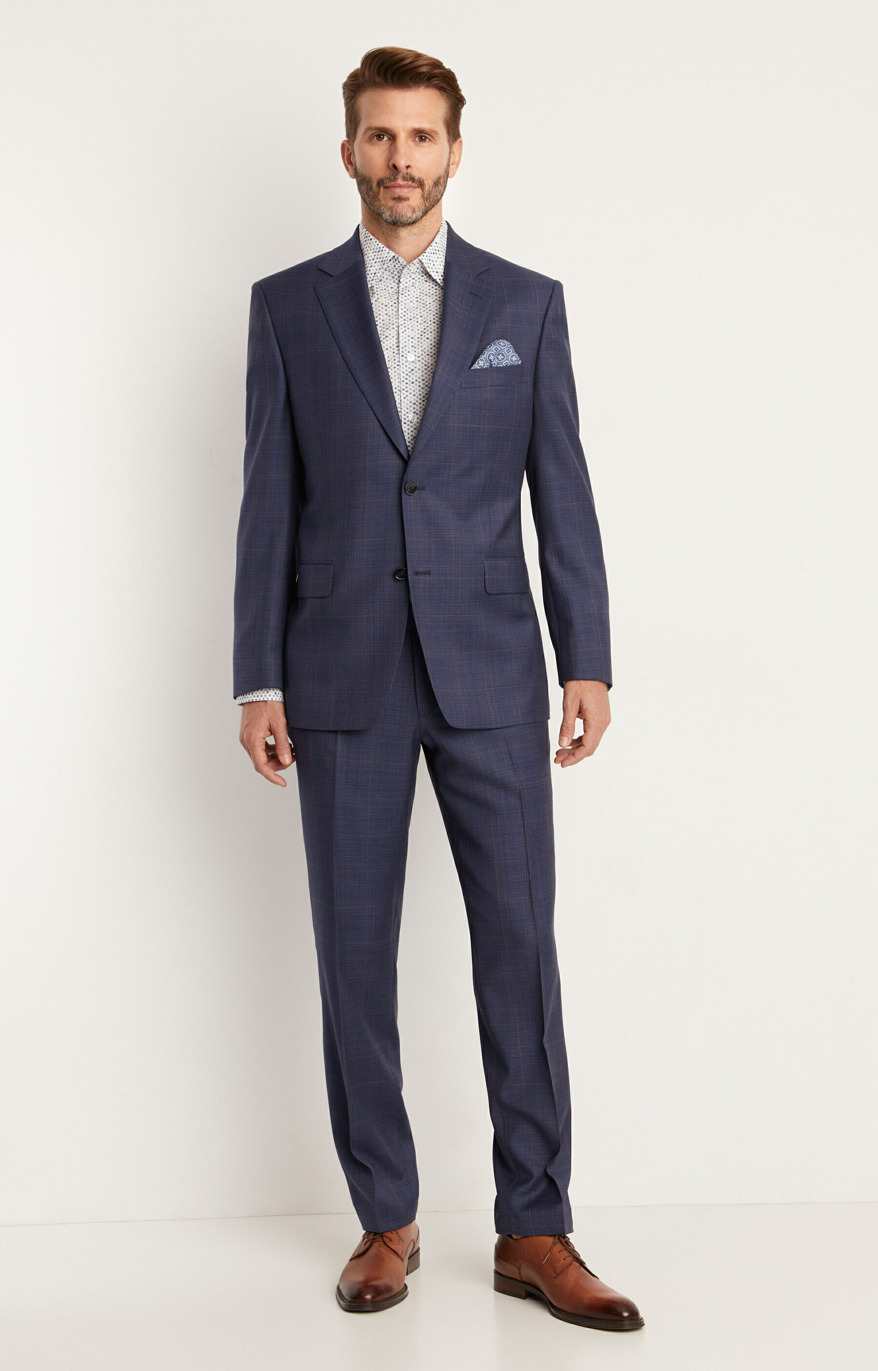 Wełniany garnitur slim fit - 3