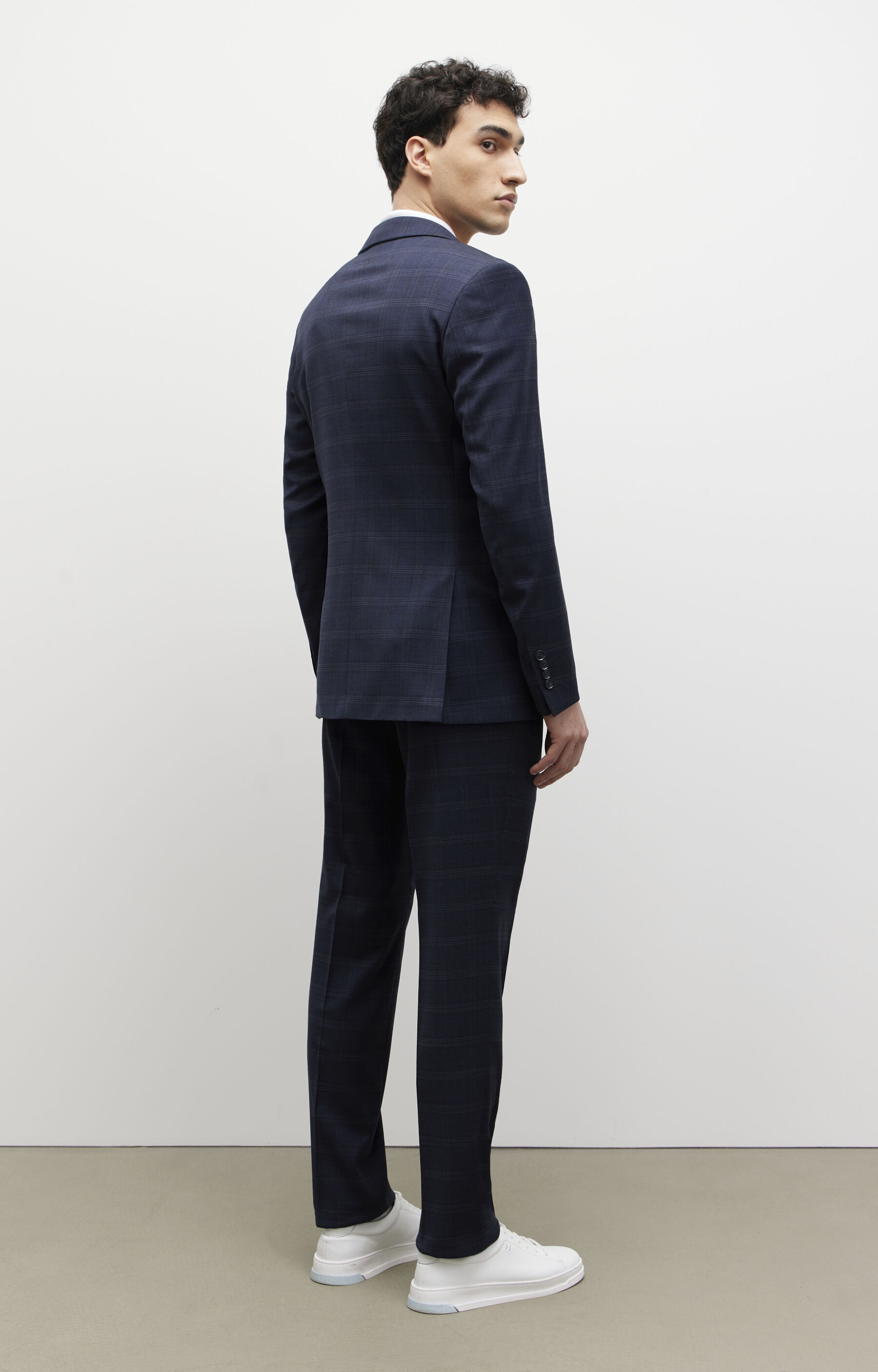 Garnitur slim fit w kratę - 4
