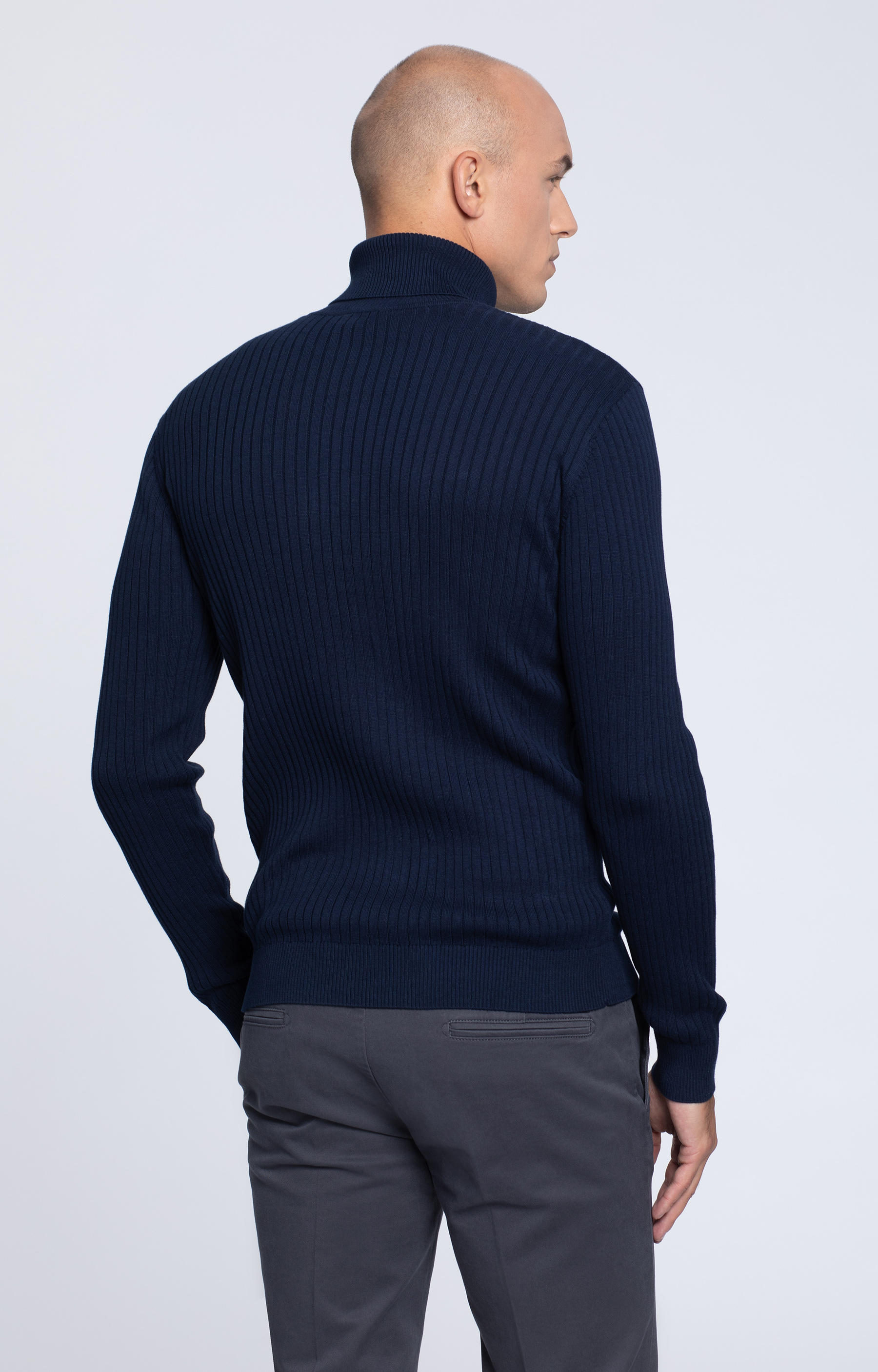 Bawełniany golf w prążki - 3