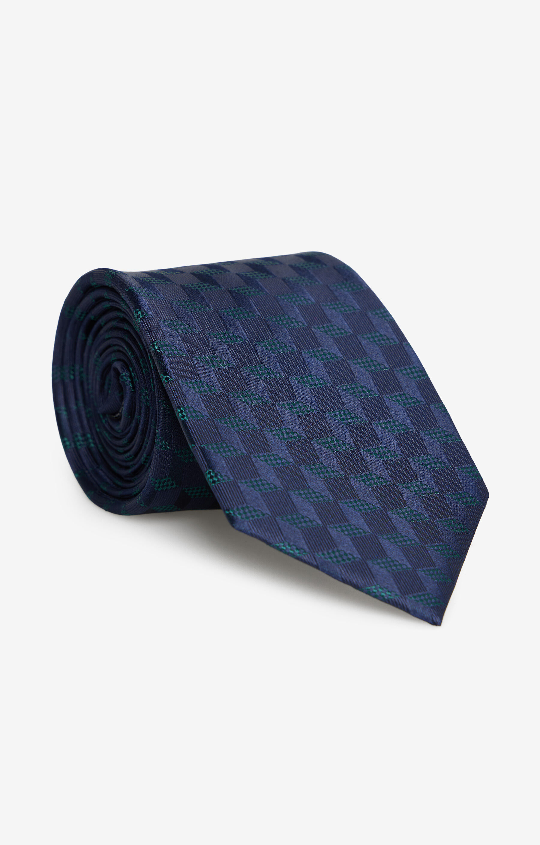 Jedwabny krawat w geometryczny wzór