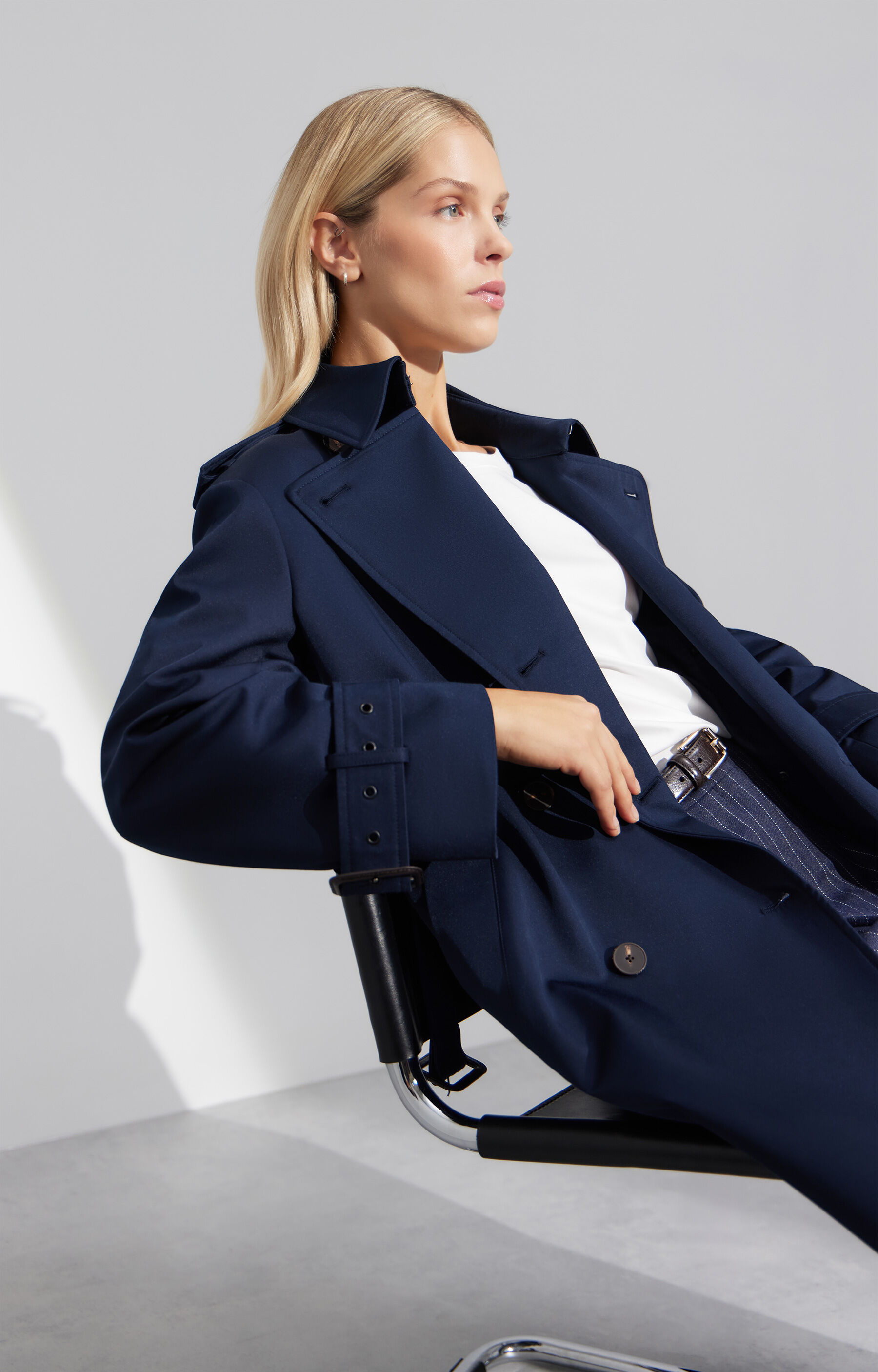 Dwurzędowy płaszcz slim - 7