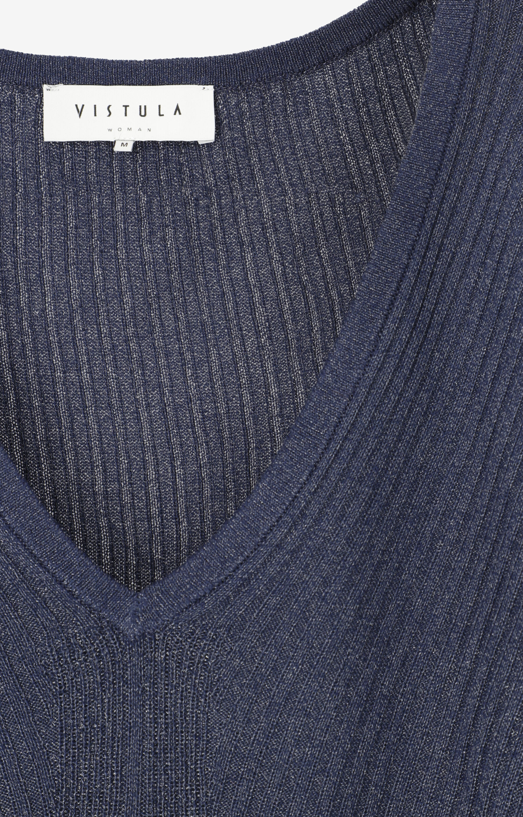 Sweter z prążkowanej dzianiny - 7