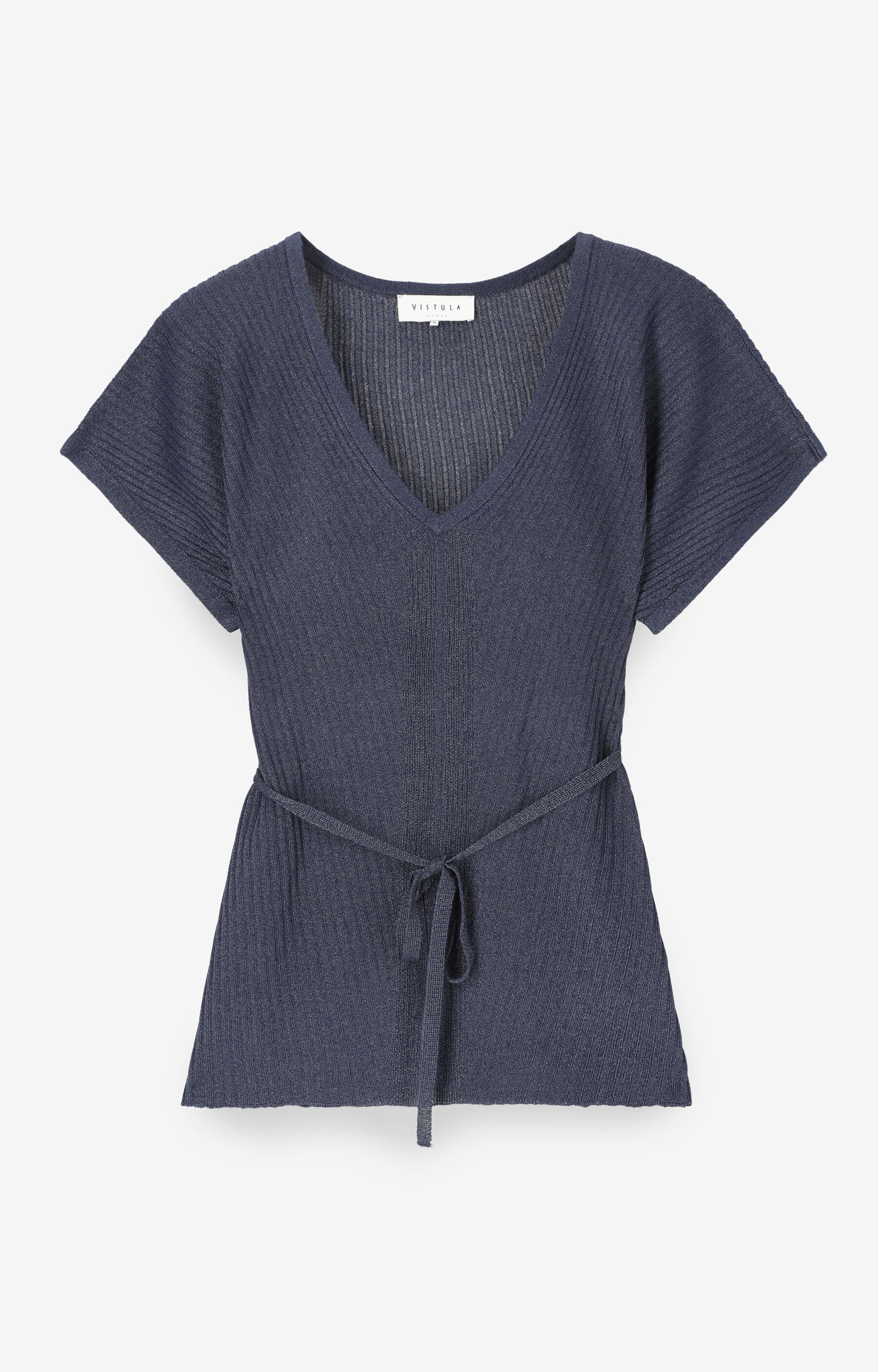Sweter z prążkowanej dzianiny - 6
