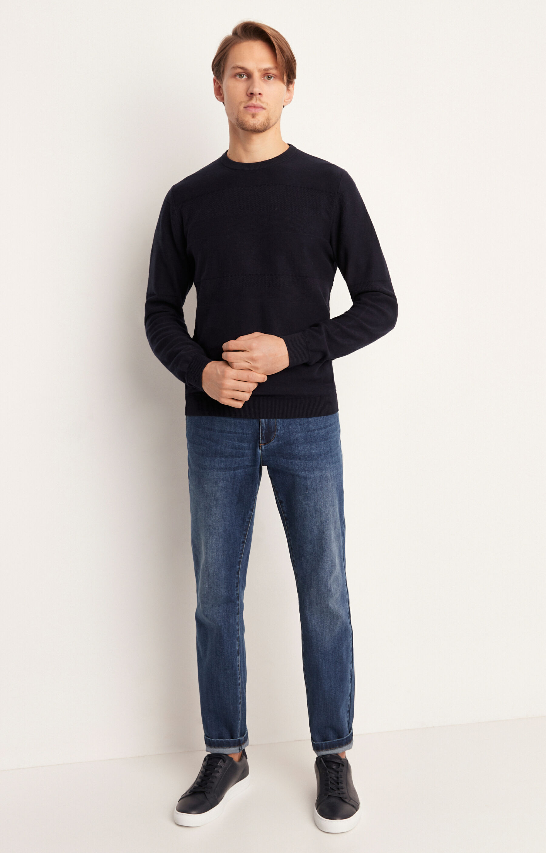 Bawełniany sweter round-neck - 2
