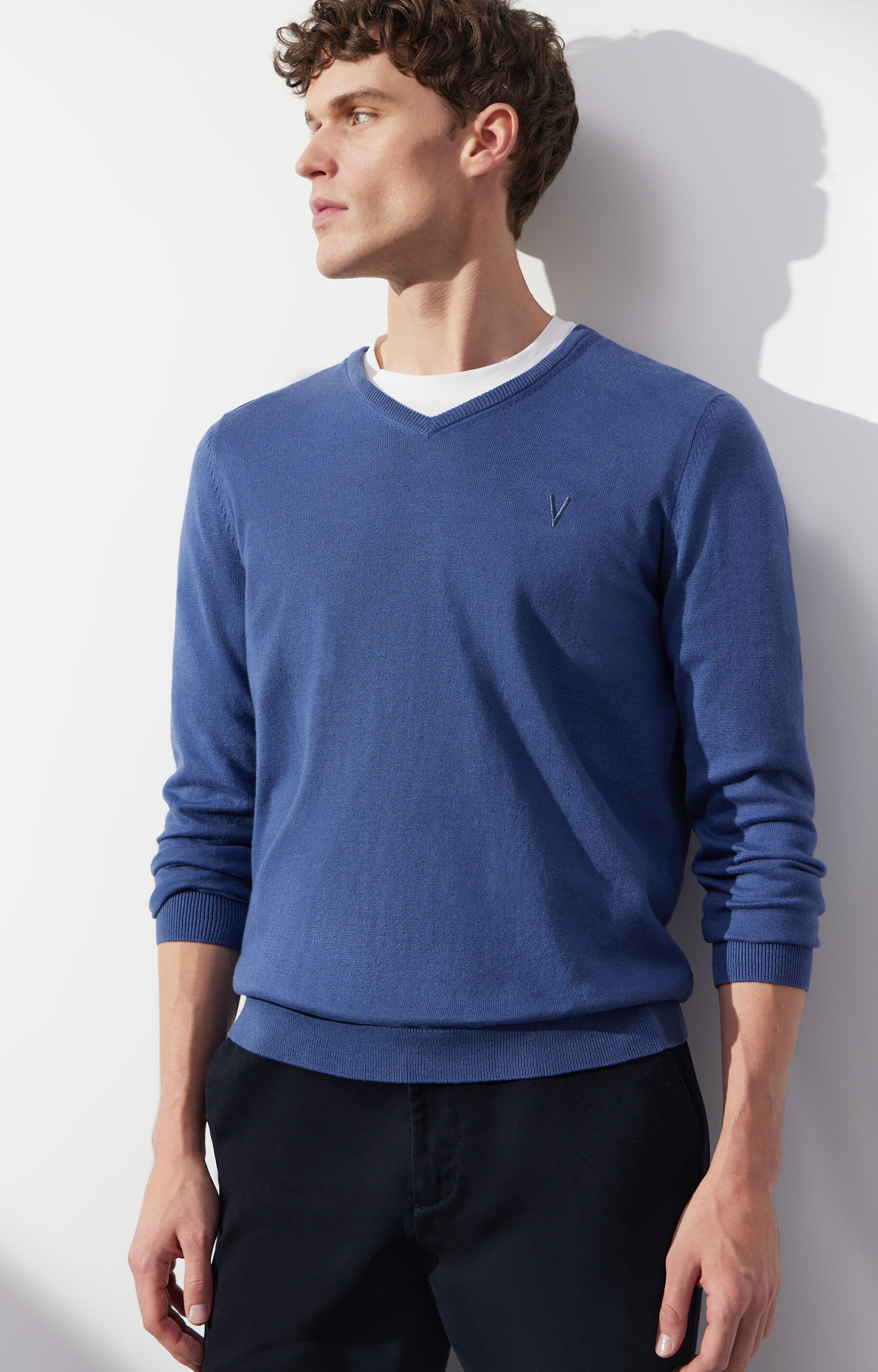 Sweter v-neck - 5