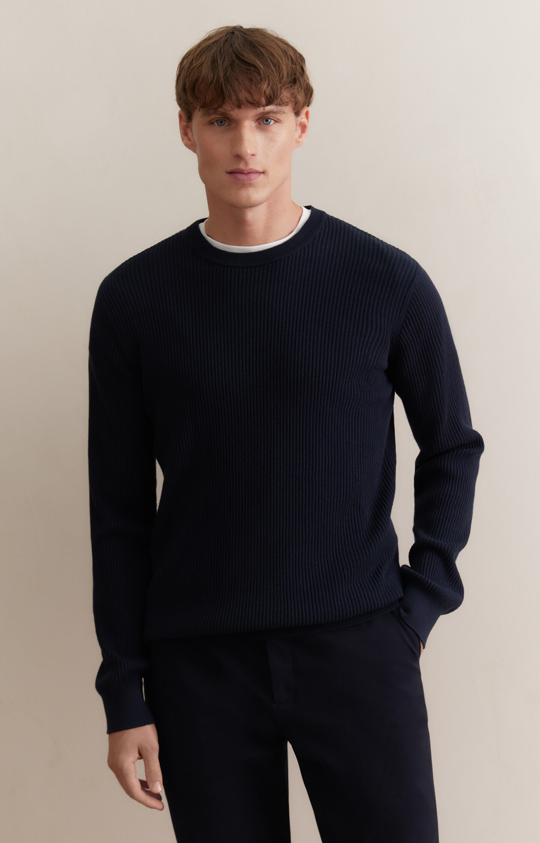 Sweter round neck w prążek - 2
