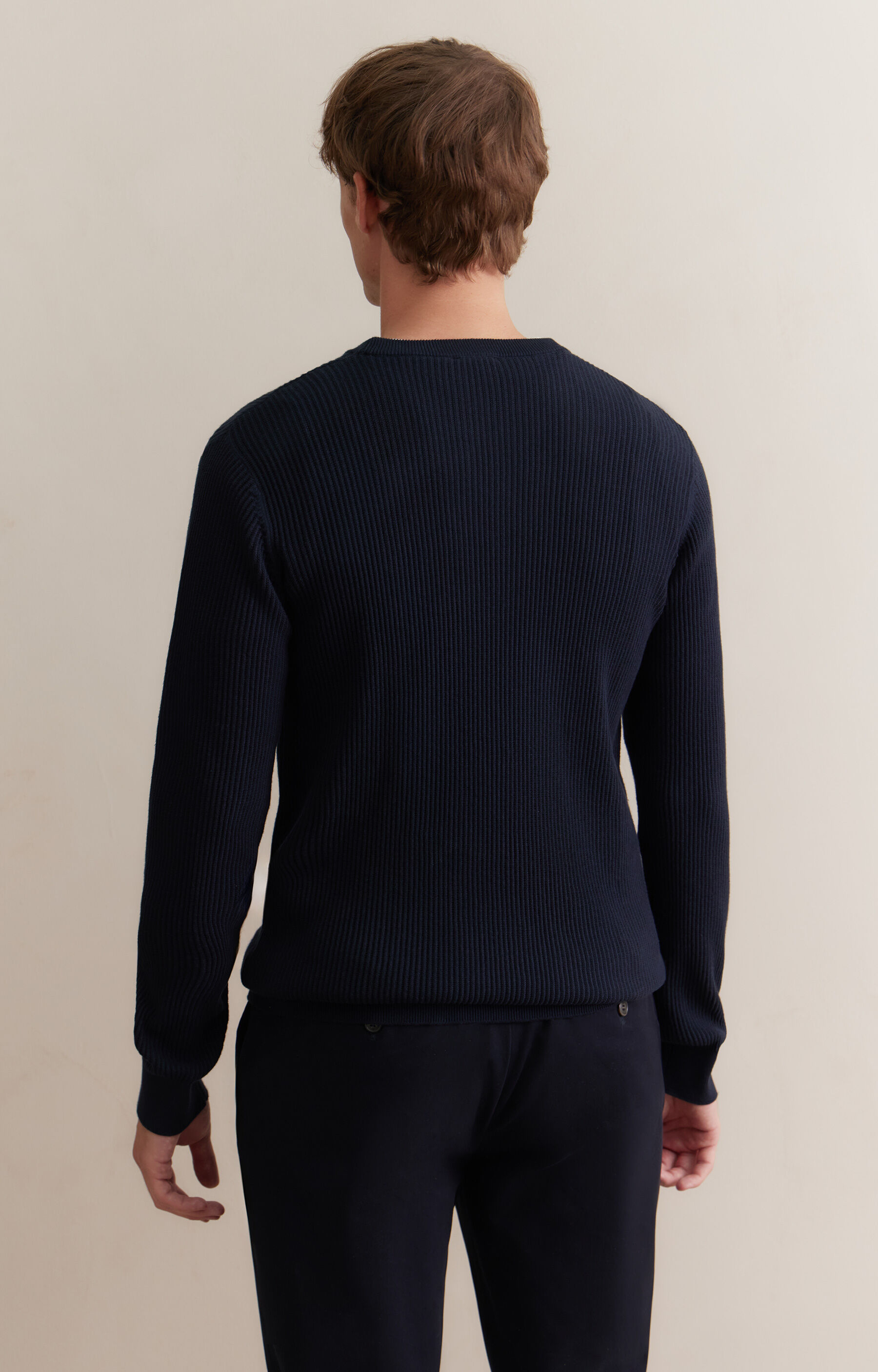 Sweter round neck w prążek - 3