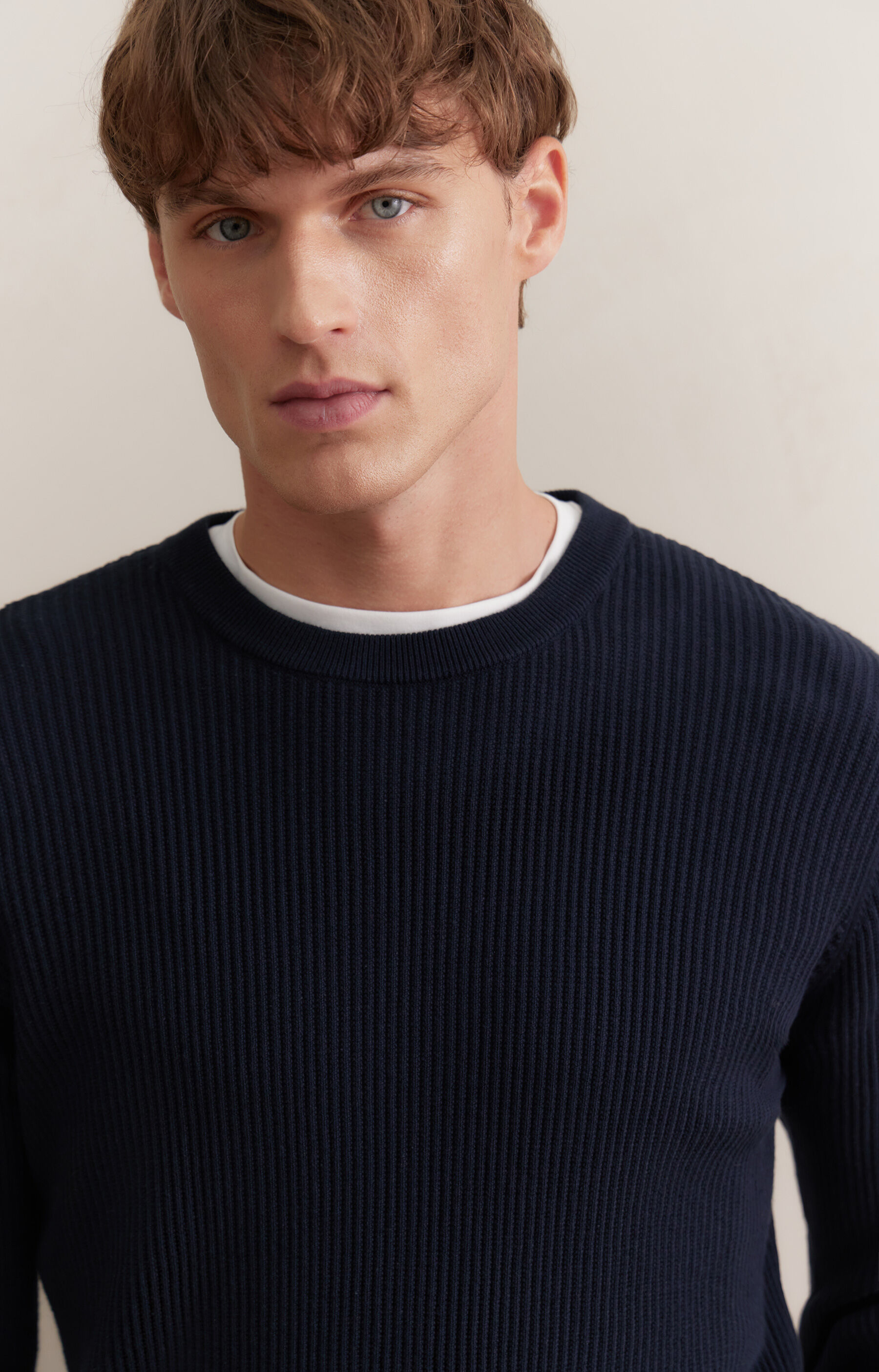 Sweter round neck w prążek