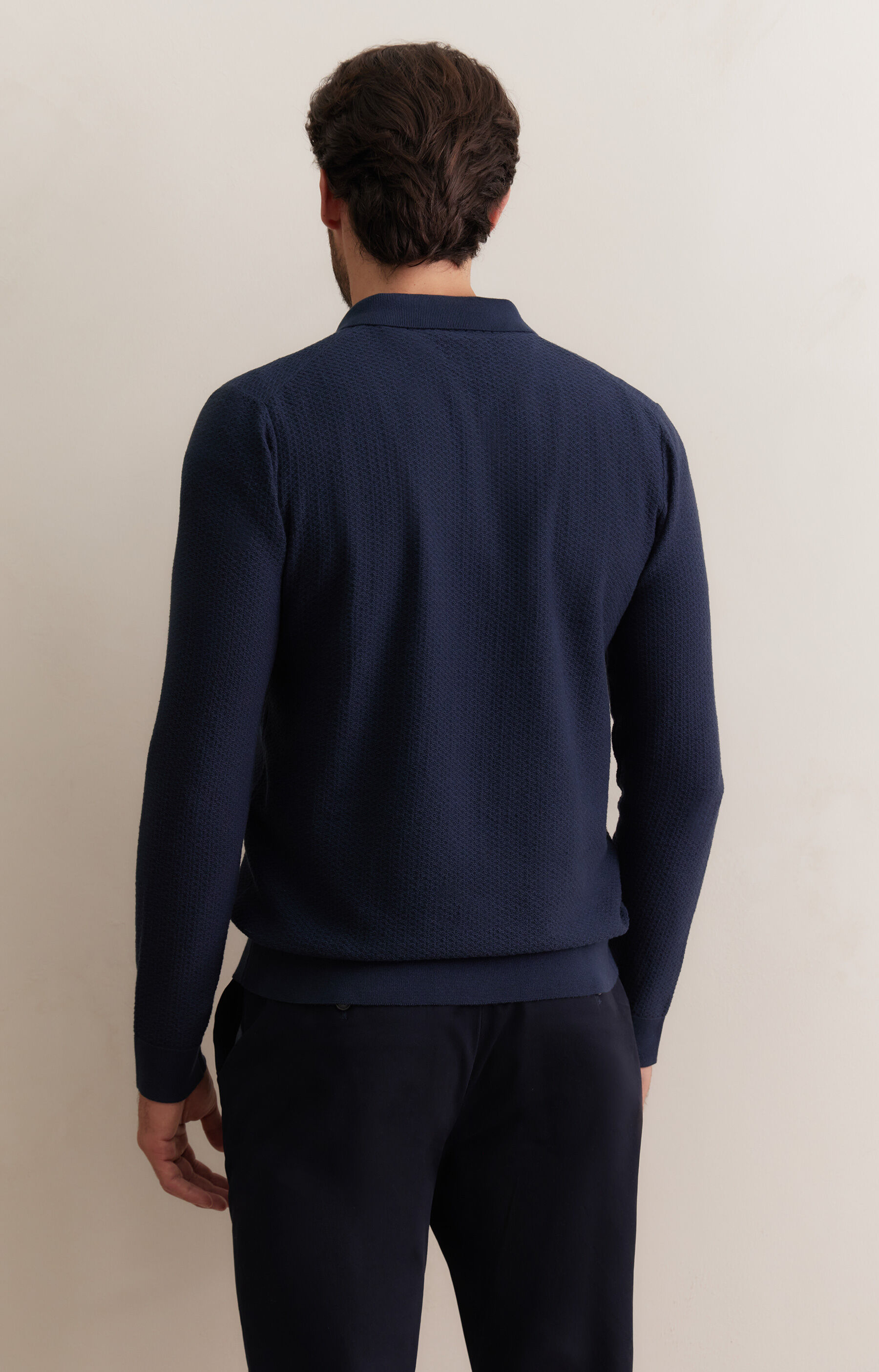 Bawełniany sweter polo - 3