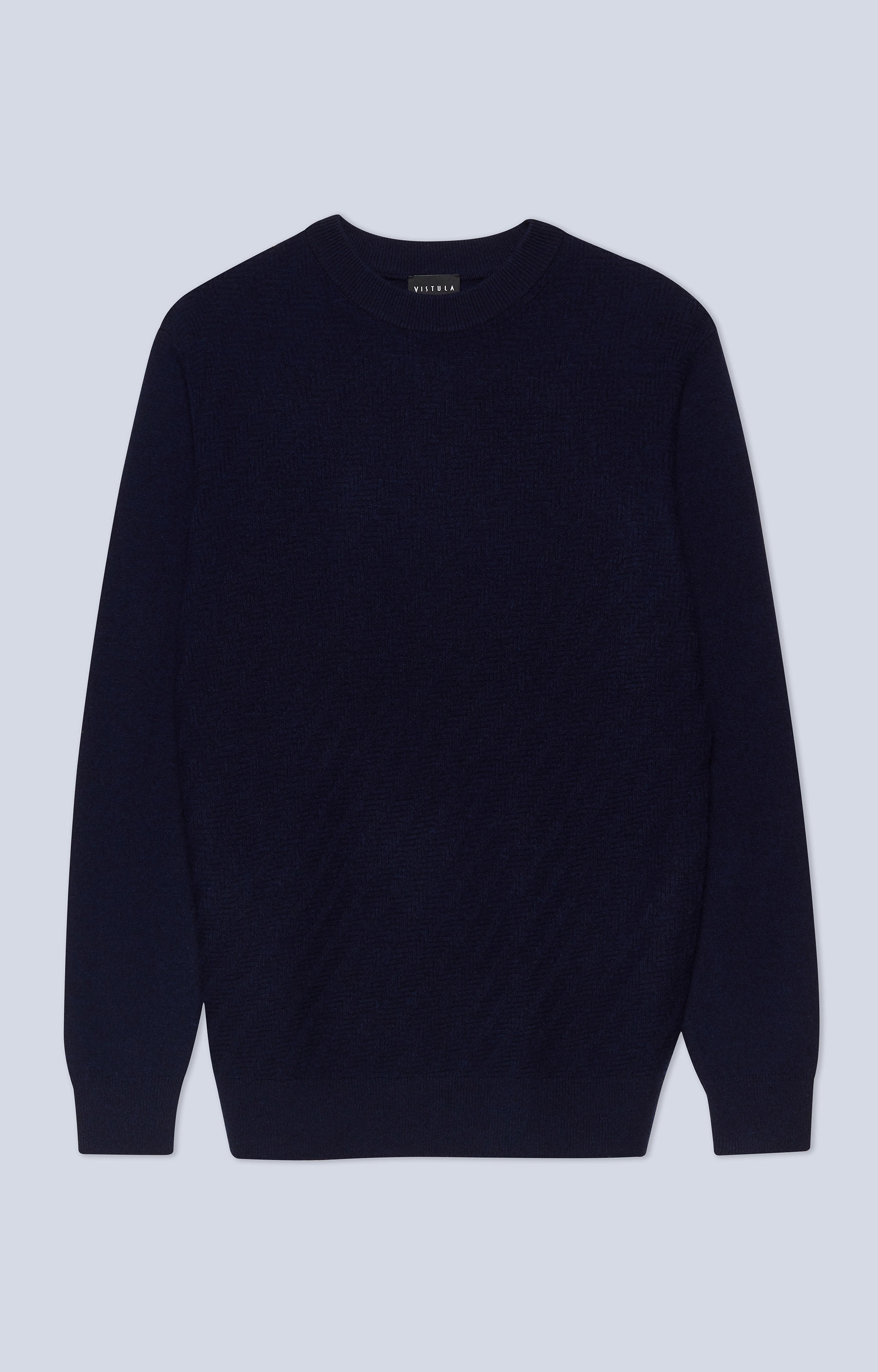 Lekki, wełniany sweter z wyraźną strukturą - 4