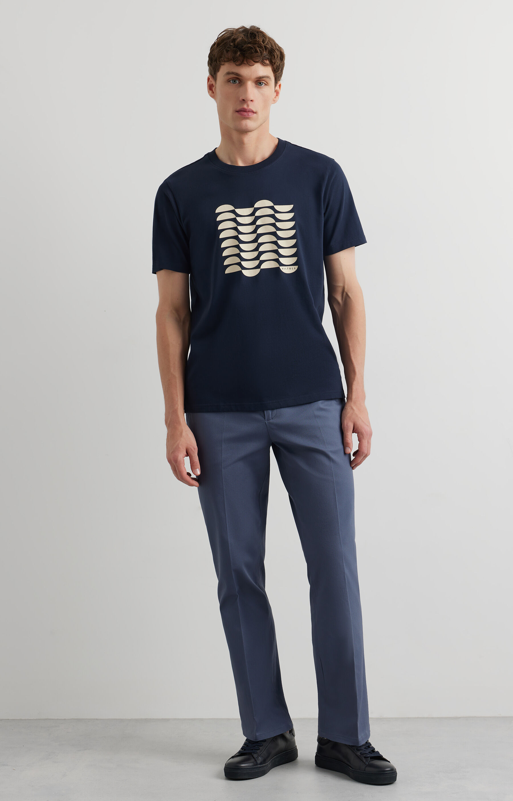 Granatowy t-shirt VISTULA - 3