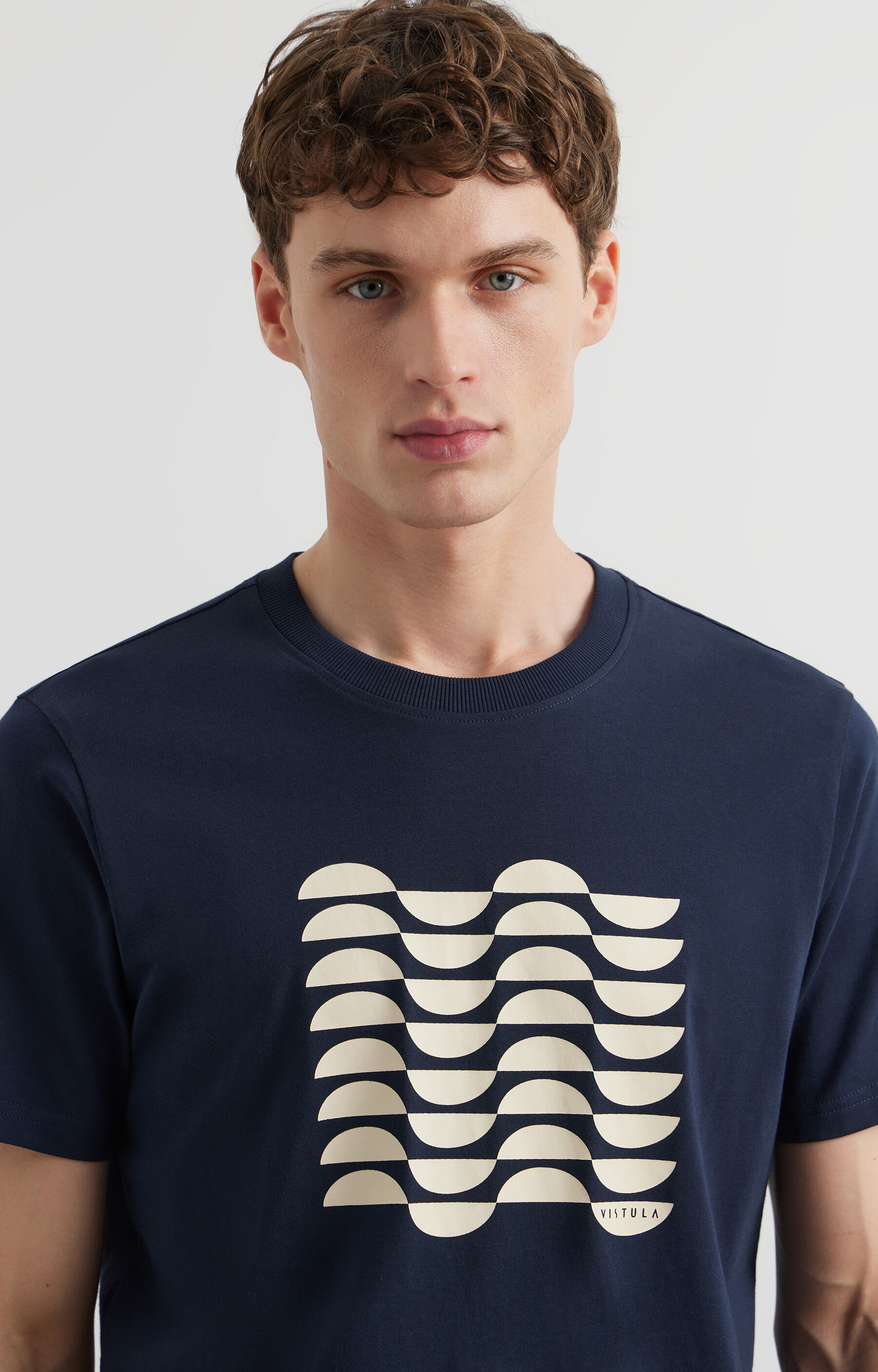 Granatowy t-shirt VISTULA - 4