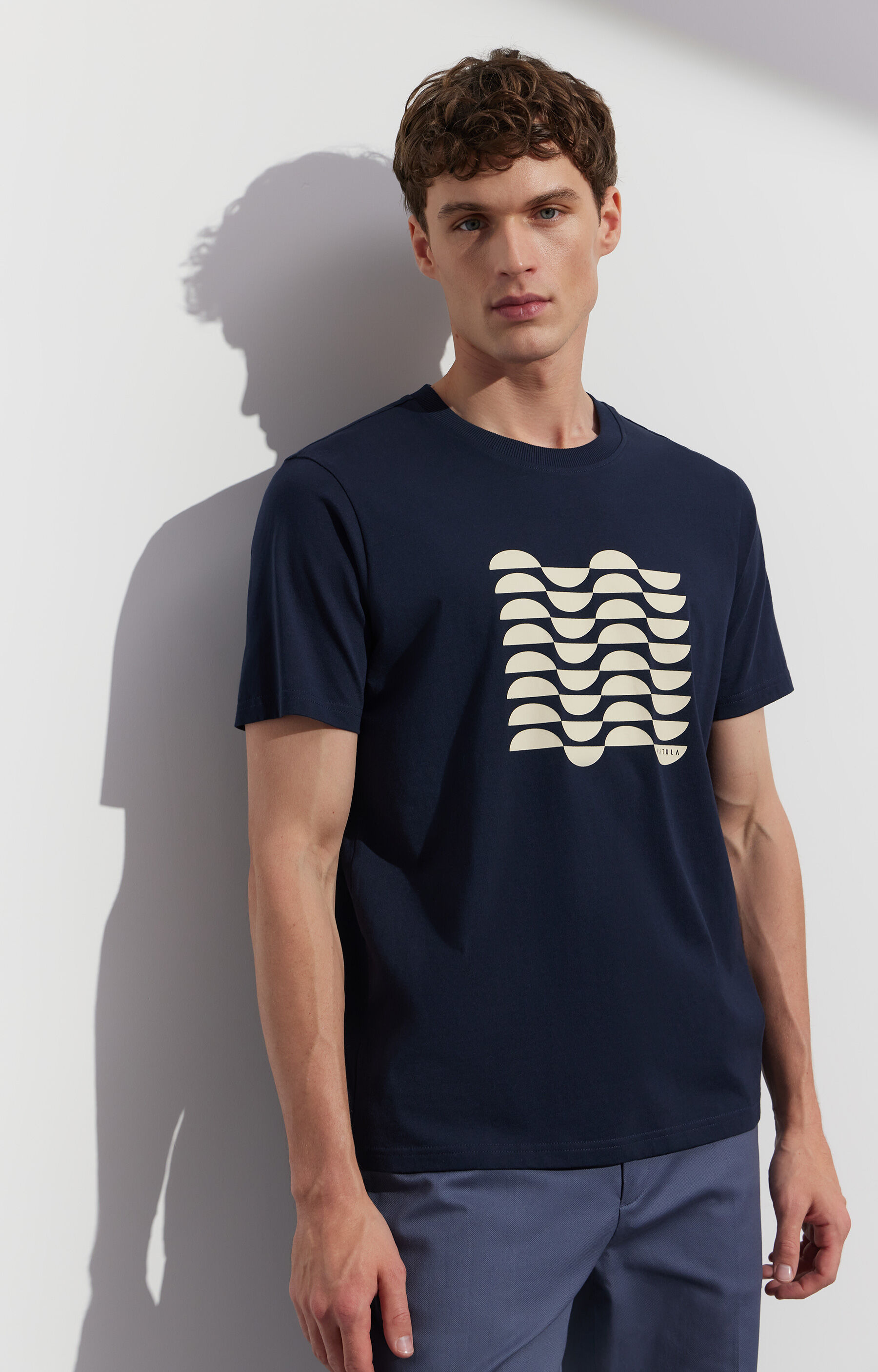 Granatowy t-shirt VISTULA - 5