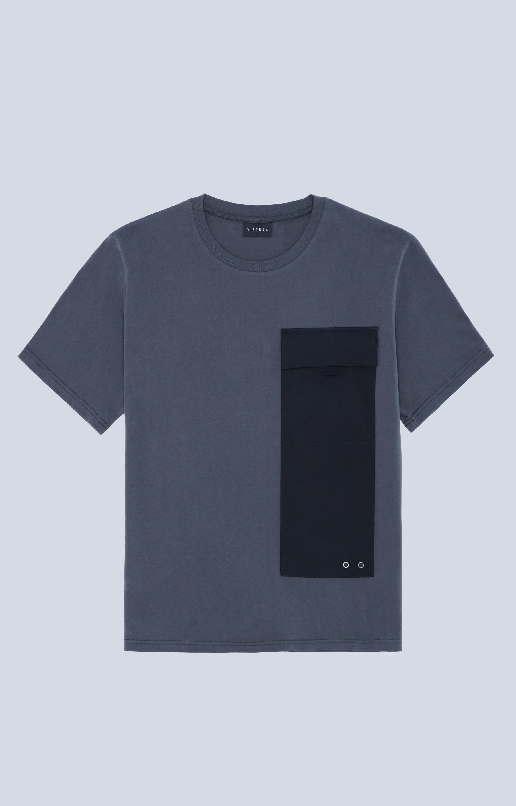 T-shirt z kieszonką przedłużoną panelem - 4