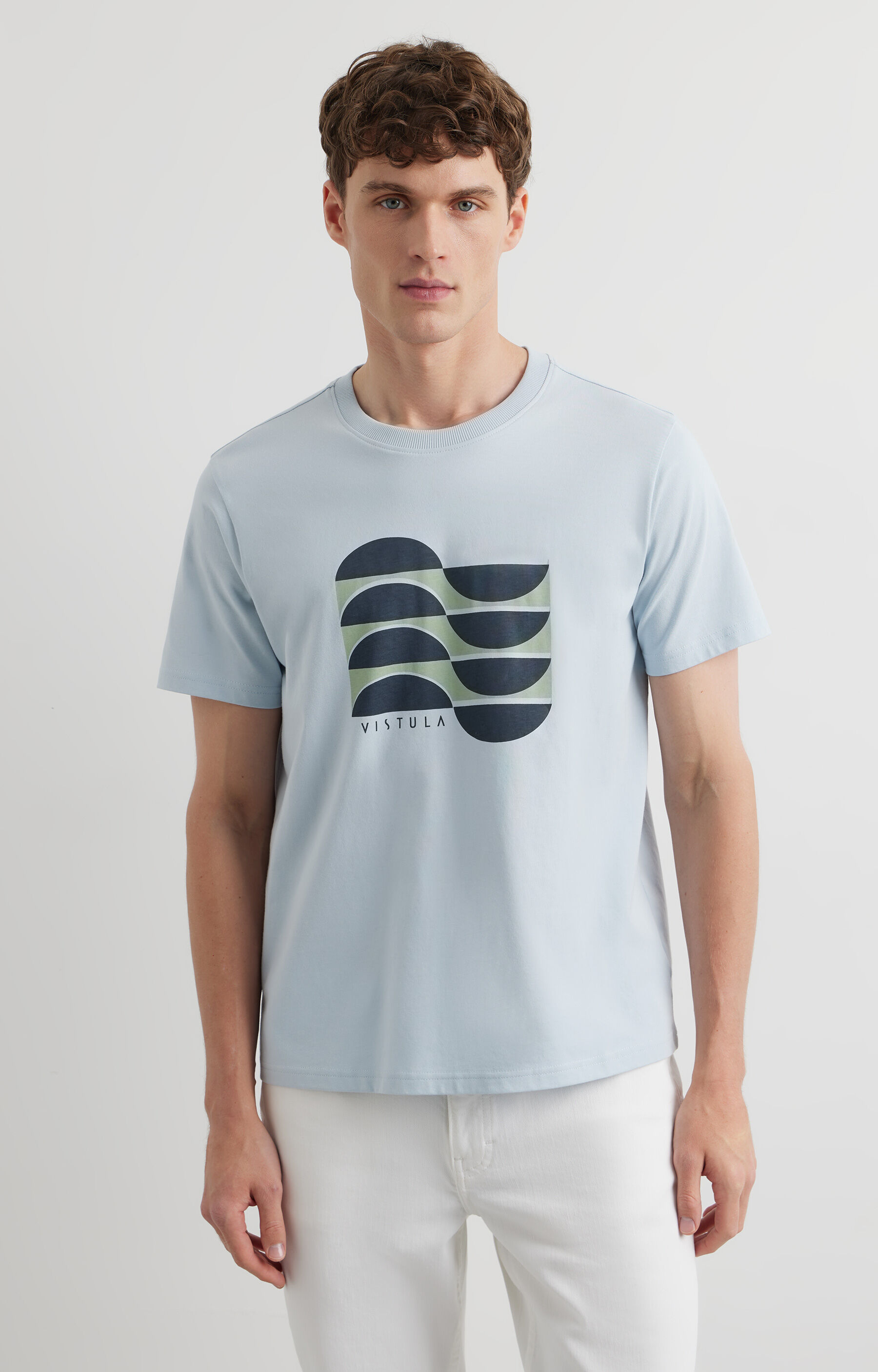 Jasnoniebieski t-shirt VISTULA