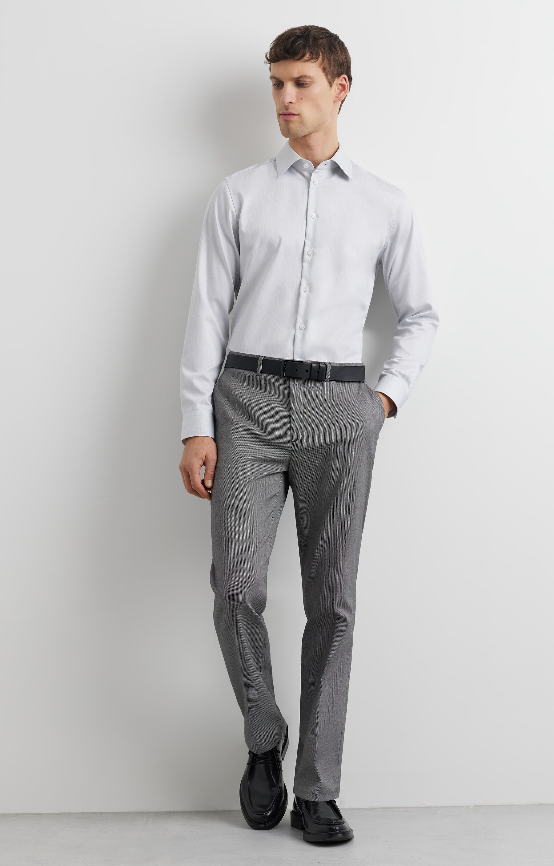 Koszula slim w mikrowzór - 5