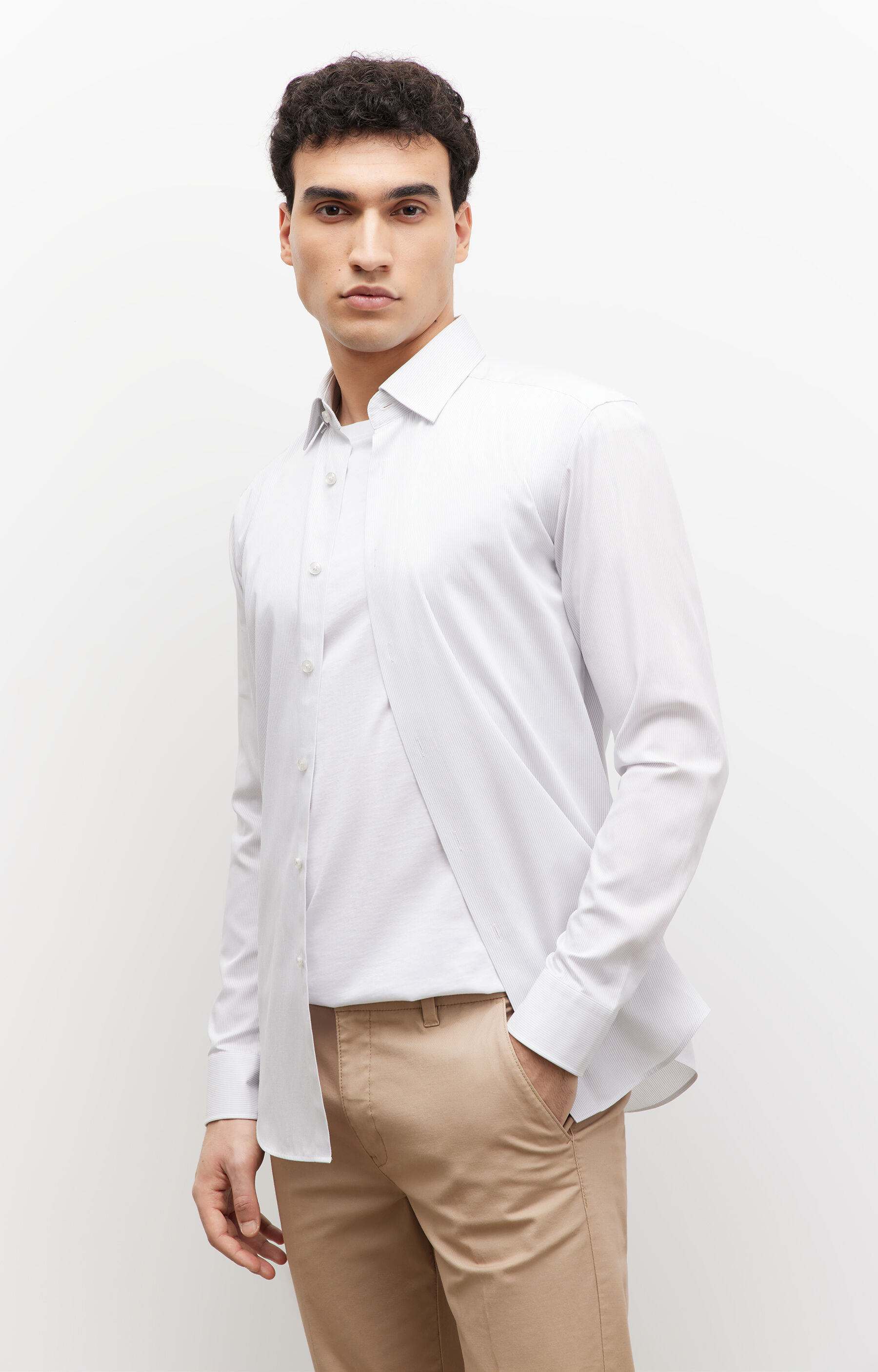 Koszula slim fit z bawełny organicznej - 3