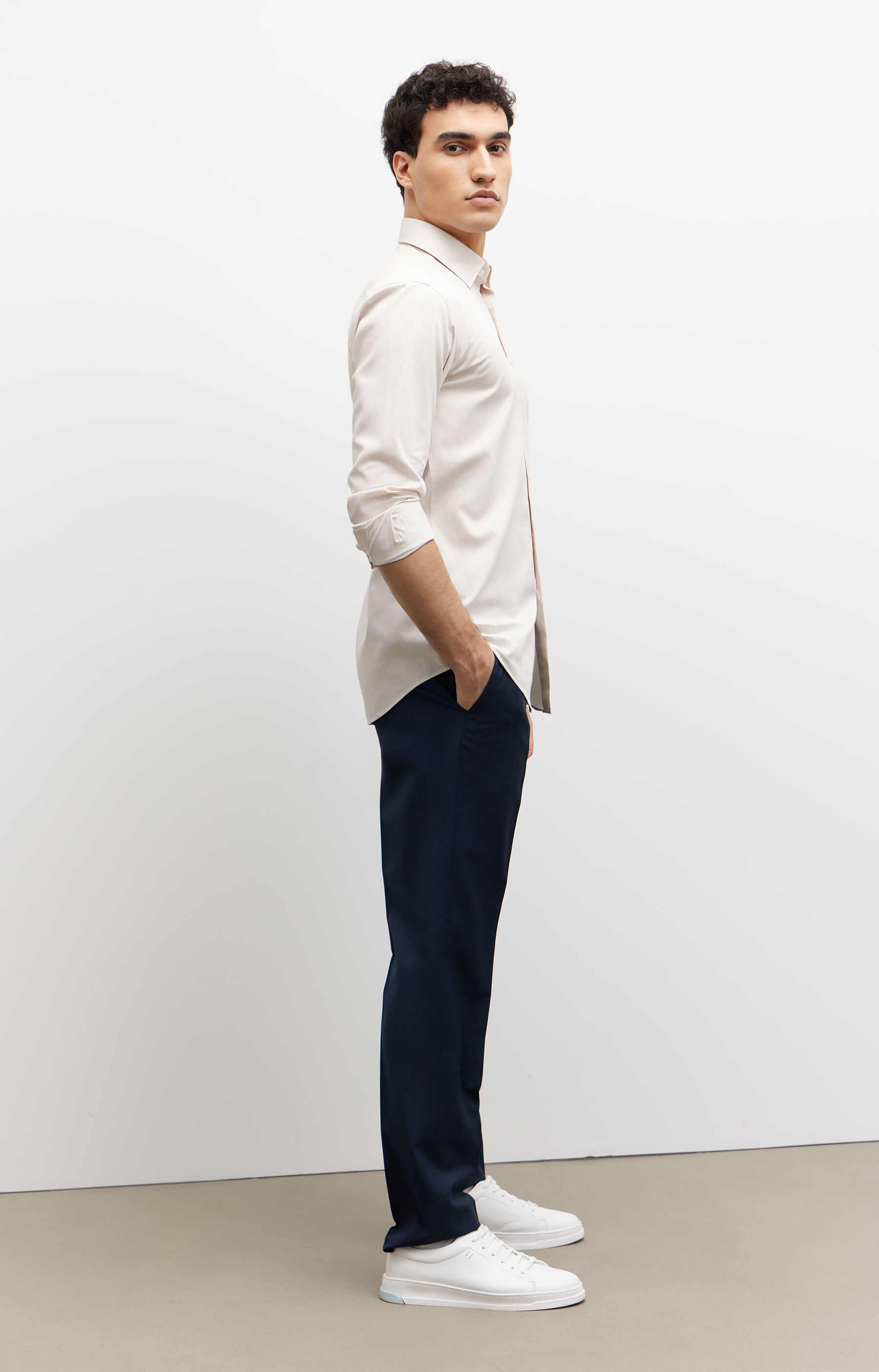 Koszula slim fit z bawełny organicznej - 4