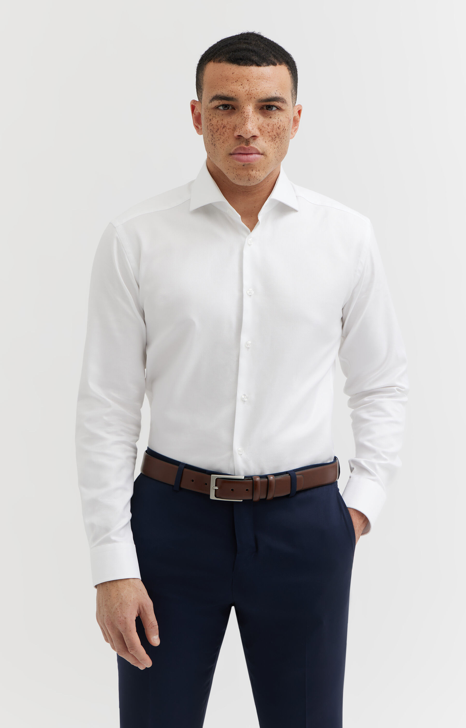 Koszula slim fit z bawełny Two Ply - 3
