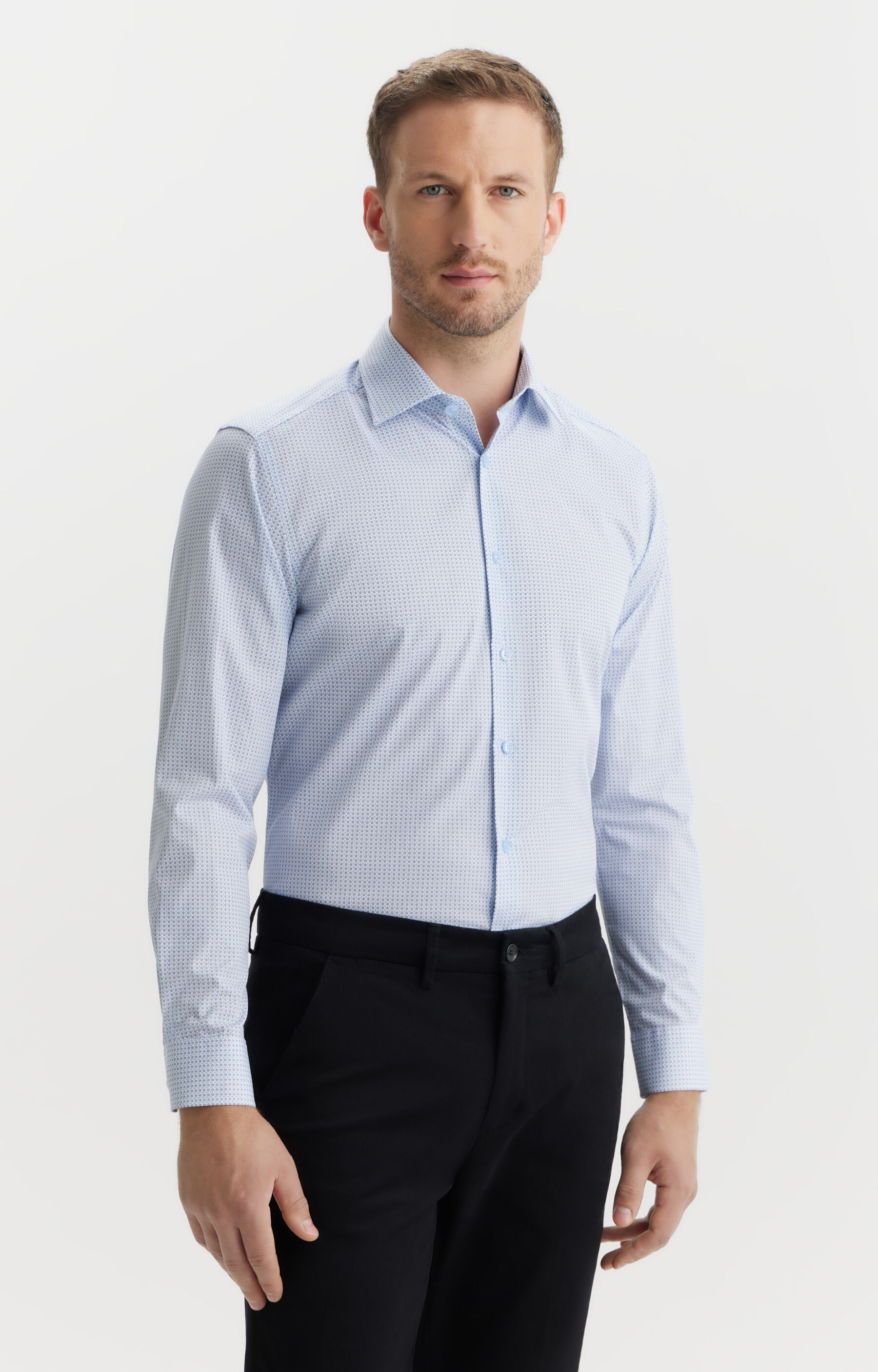 Koszula slim fit w mikrowzór