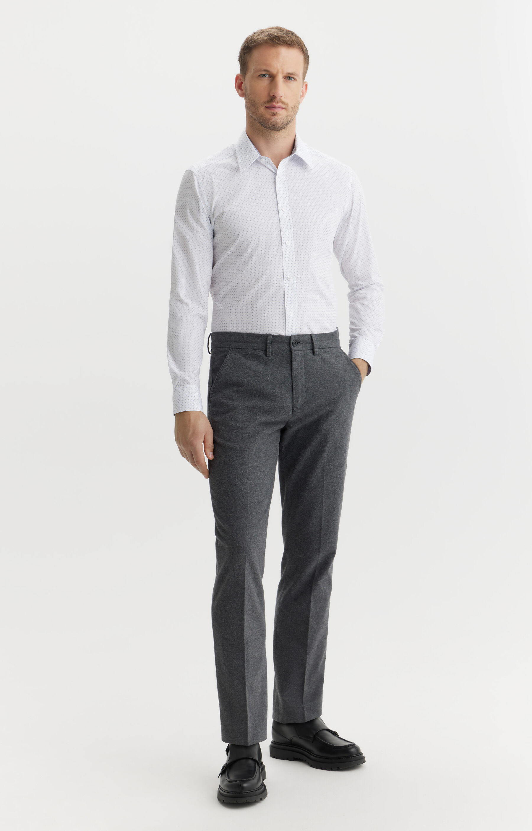 Koszula slim fit w mikrowzór