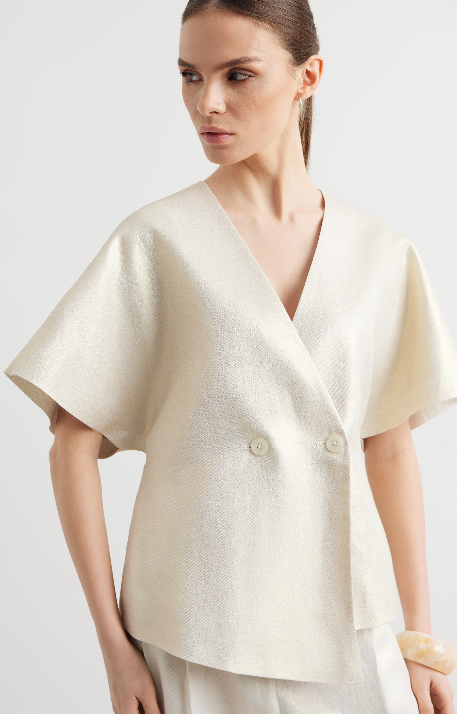 Lniana marynarka kimonowa - 4