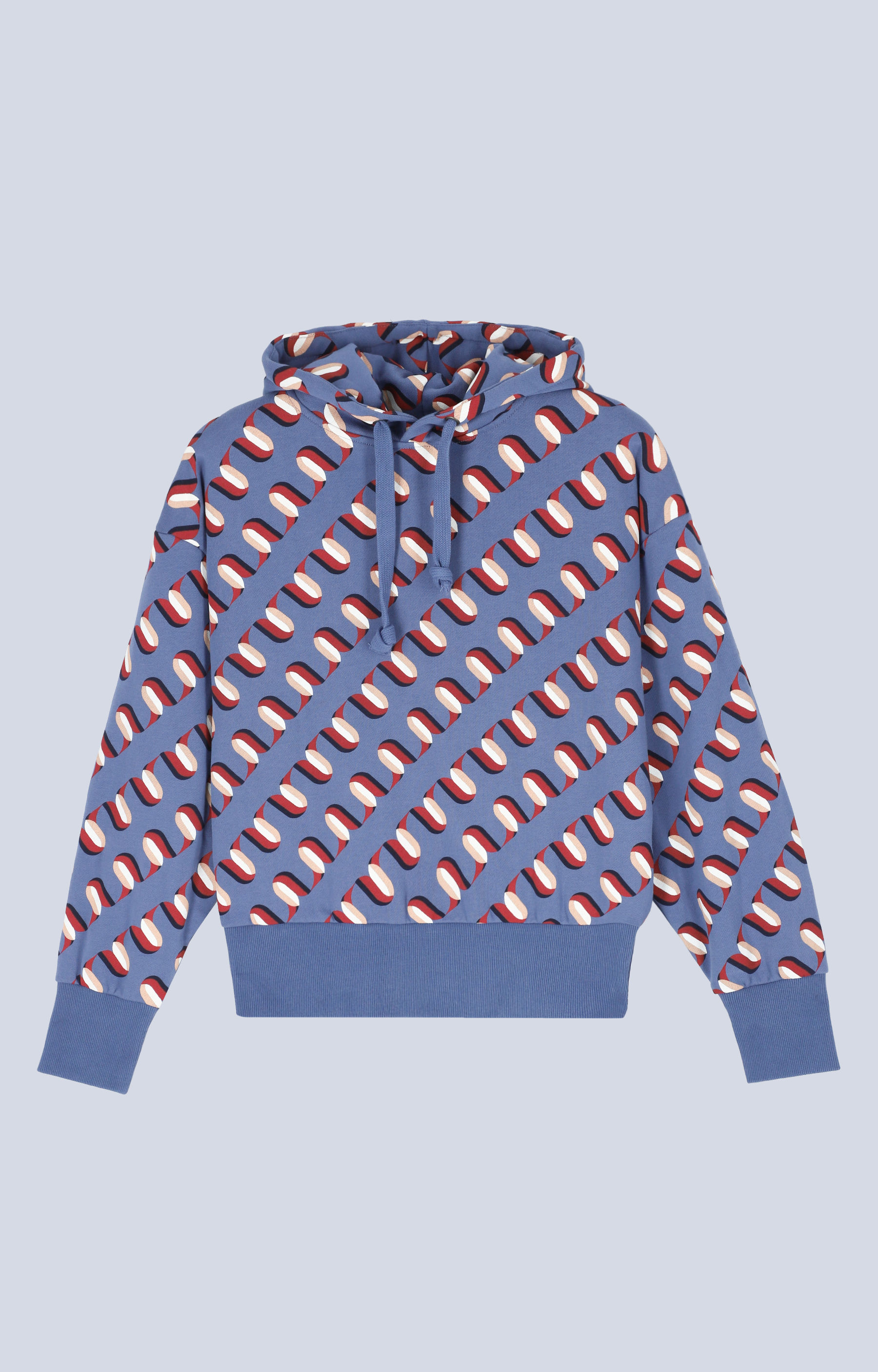 Wzorzysta bluza z kapturem - 6