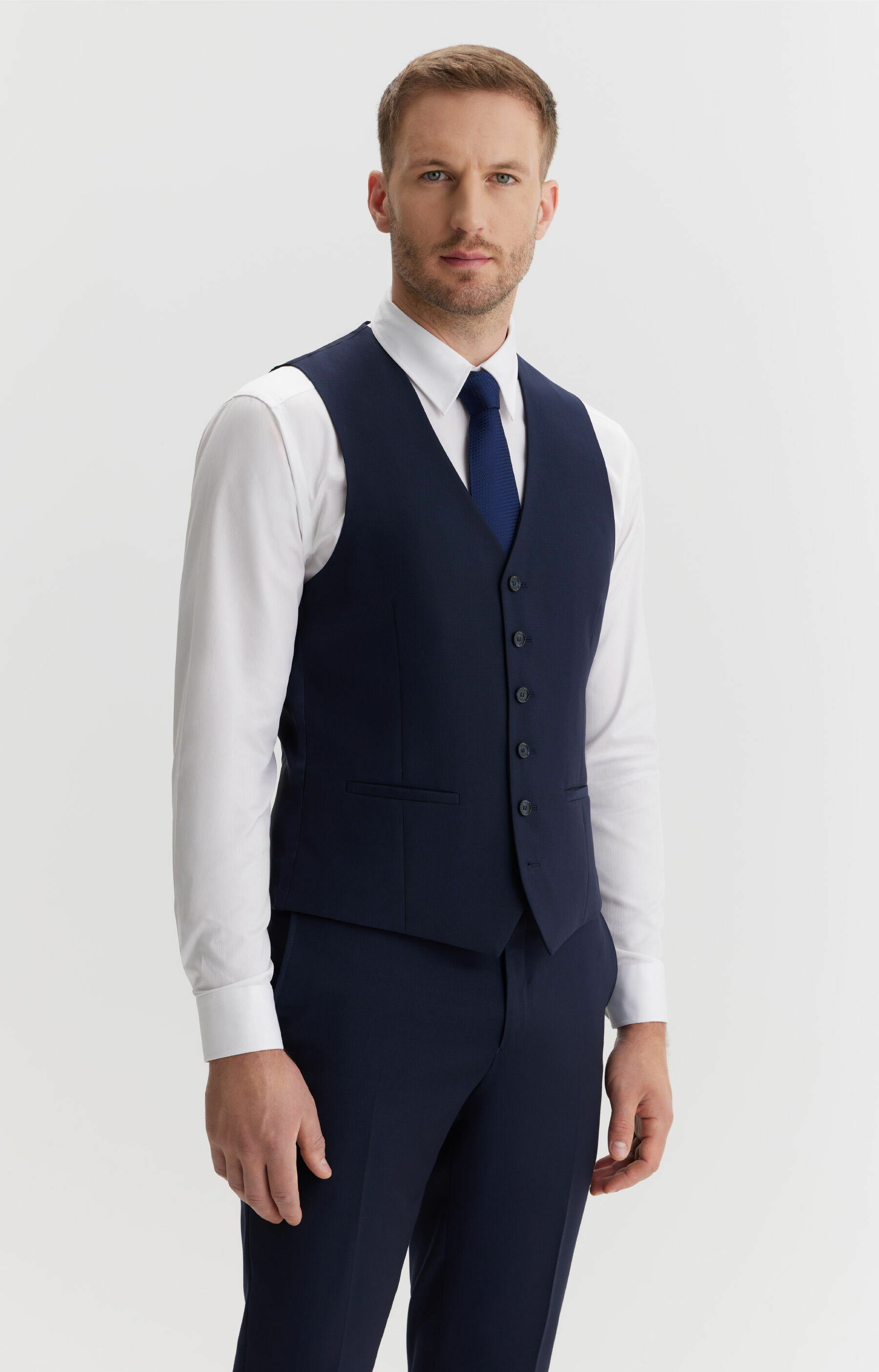 MIX & MATCH - Kamizelka super slim z włoskiej wełny