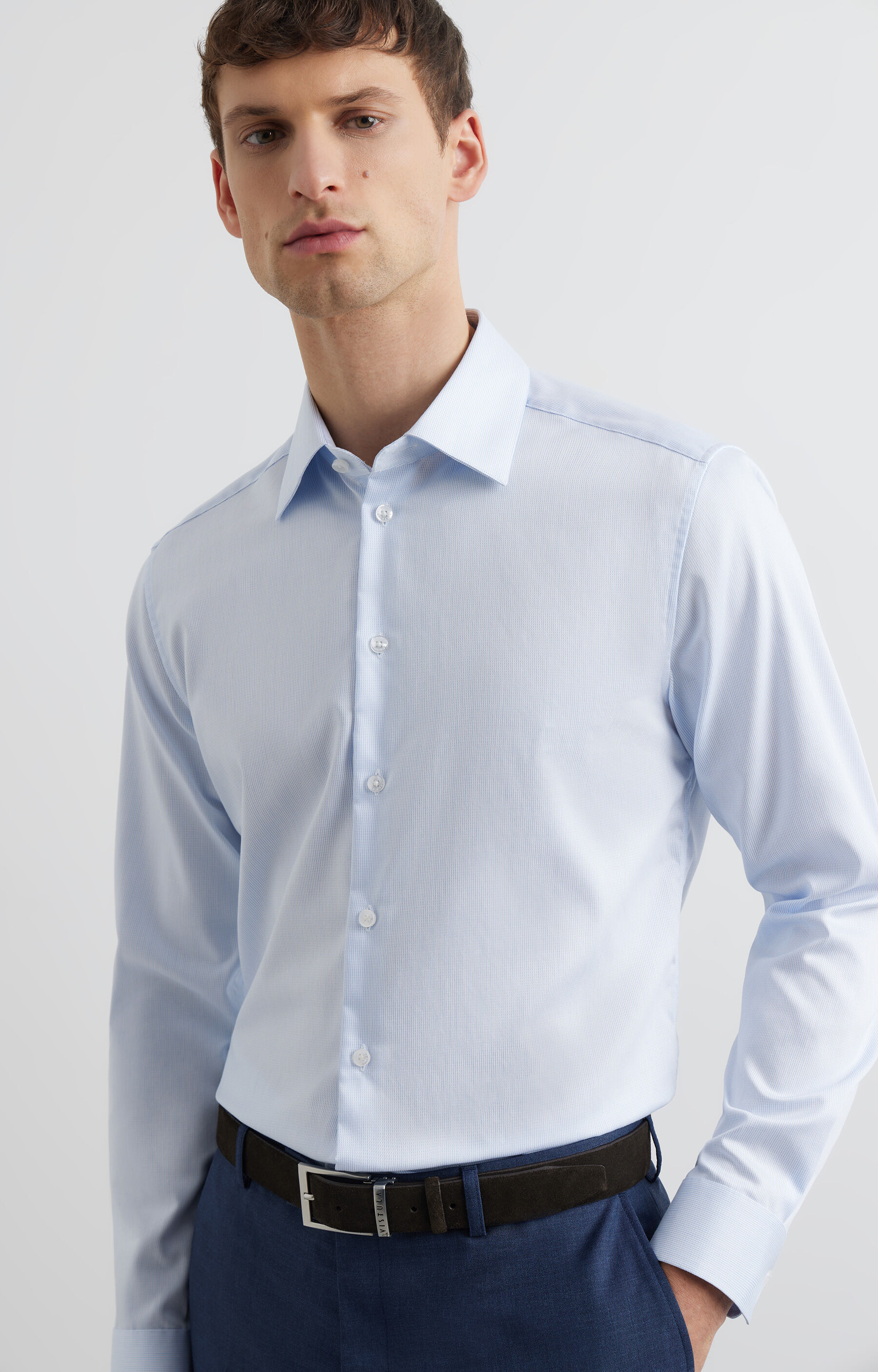 Koszula slim w mikrowzór