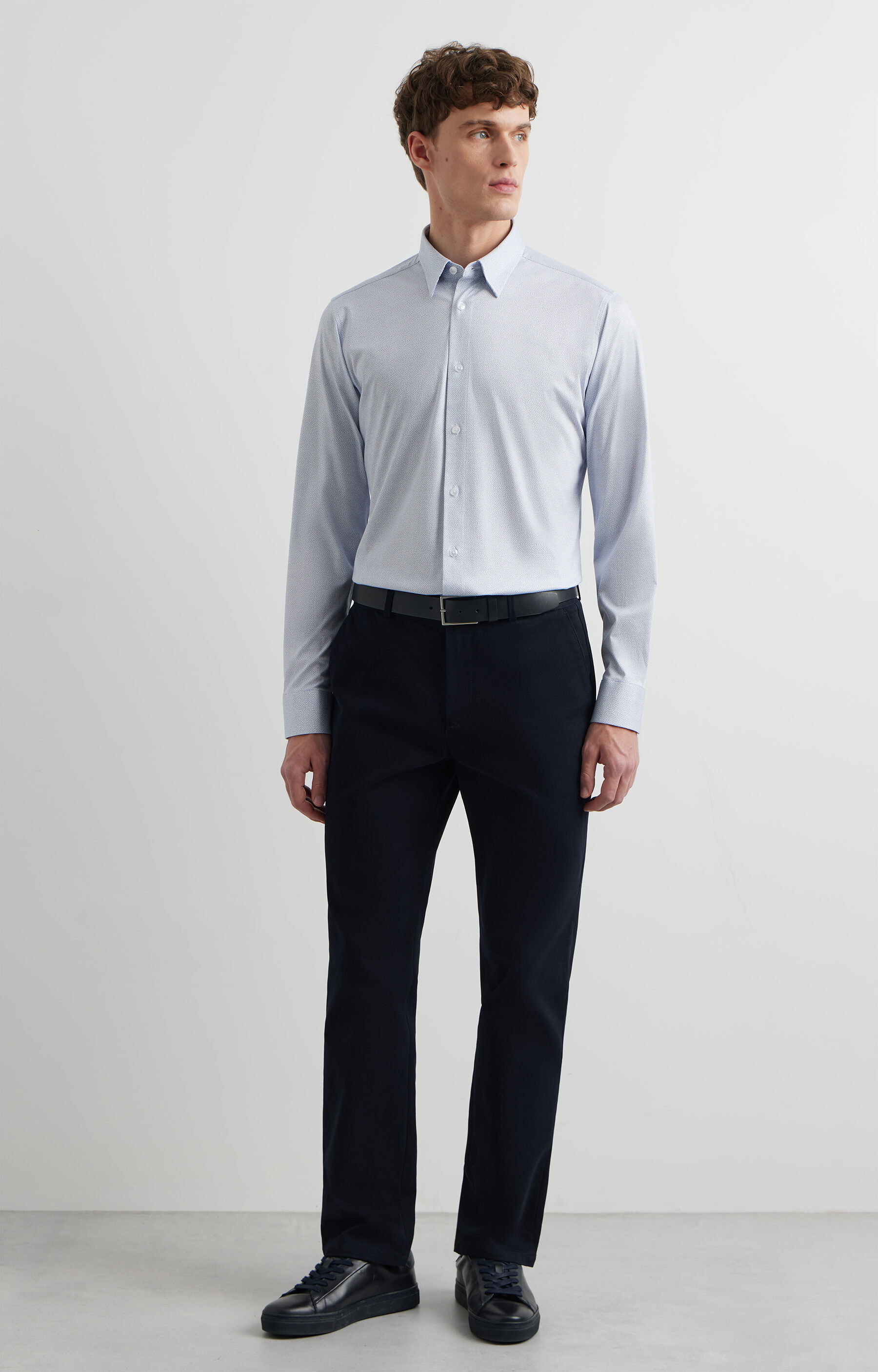 Dzianinowa koszula slim w mikrowzór - 5