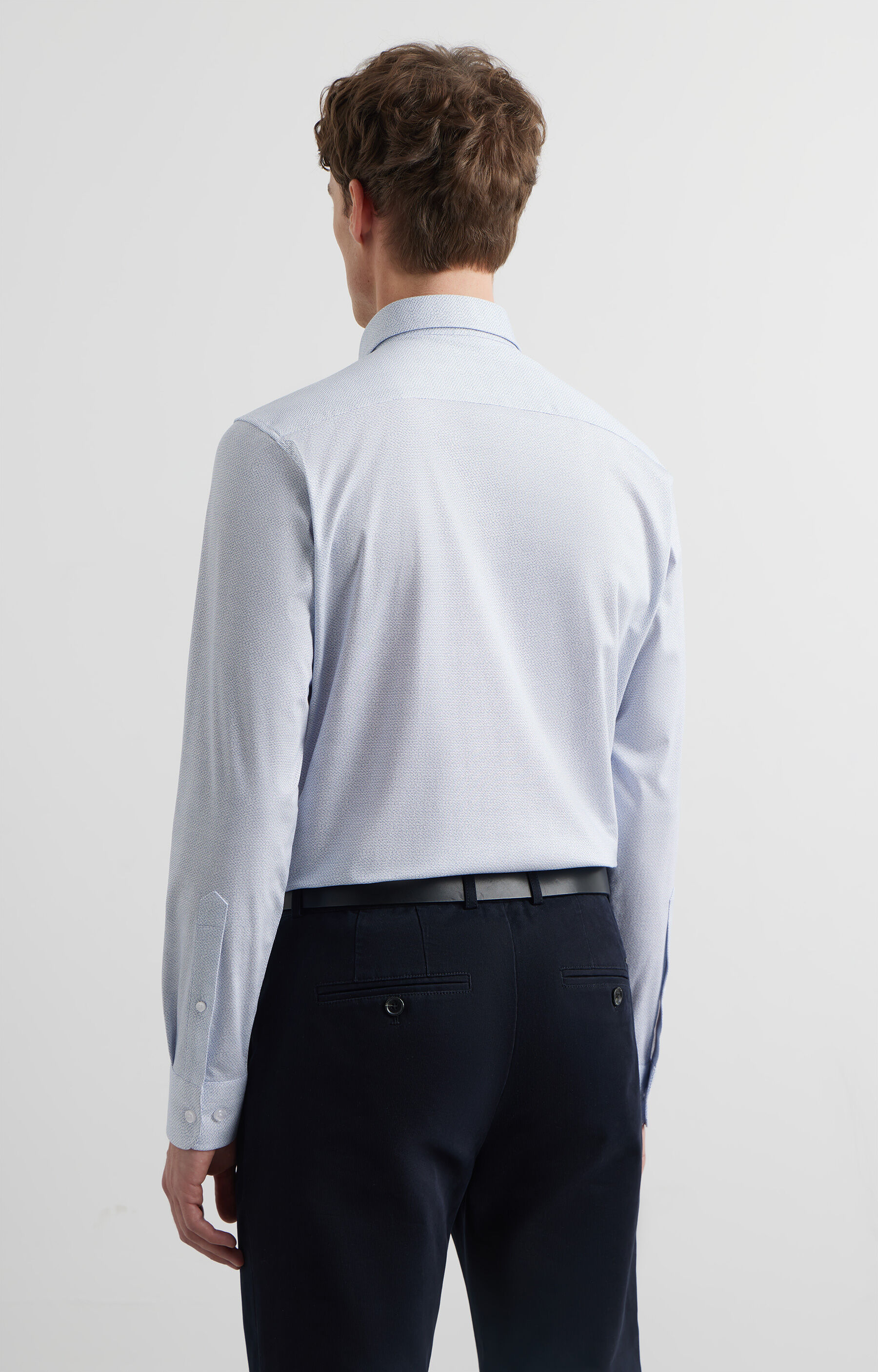 Dzianinowa koszula slim w mikrowzór - 4