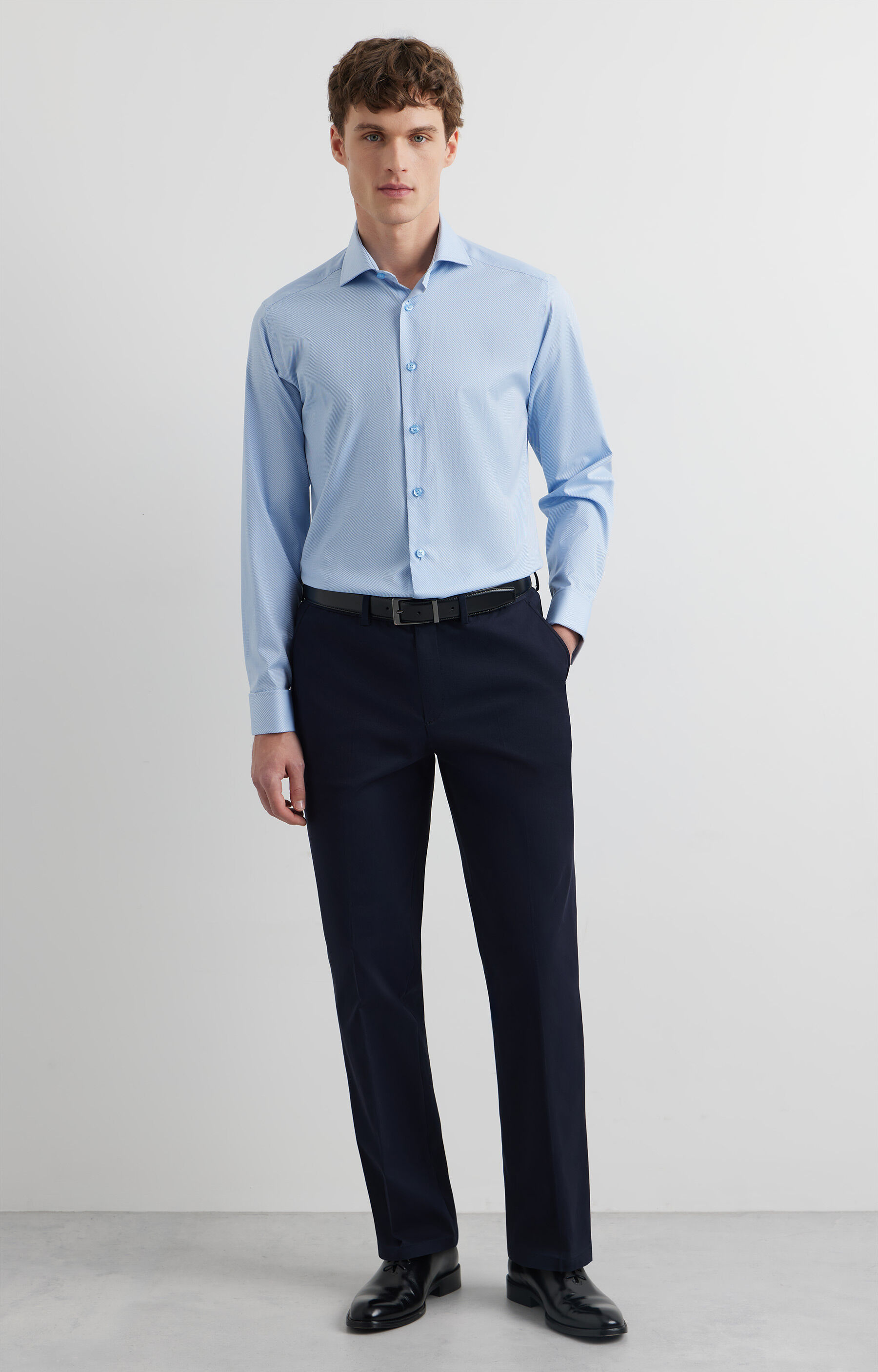 Koszula slim w diagonalny wzór - 4