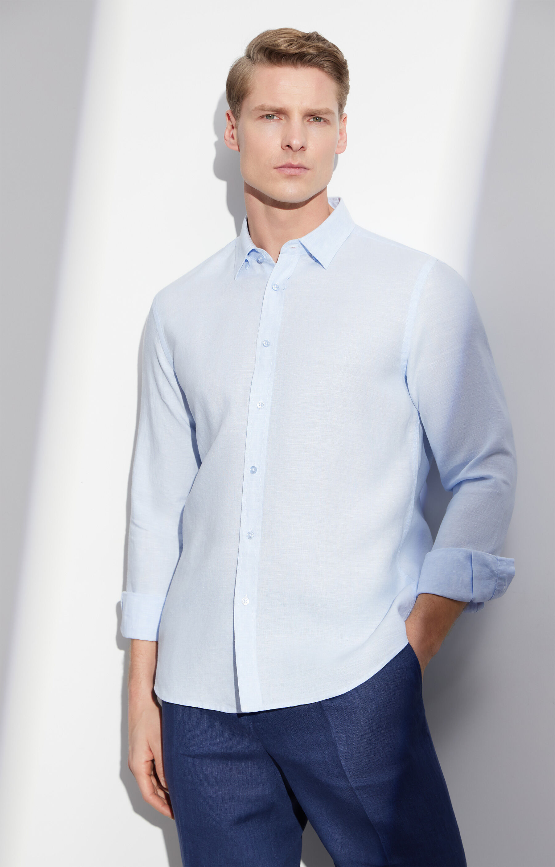 Lniana koszula regular - 8