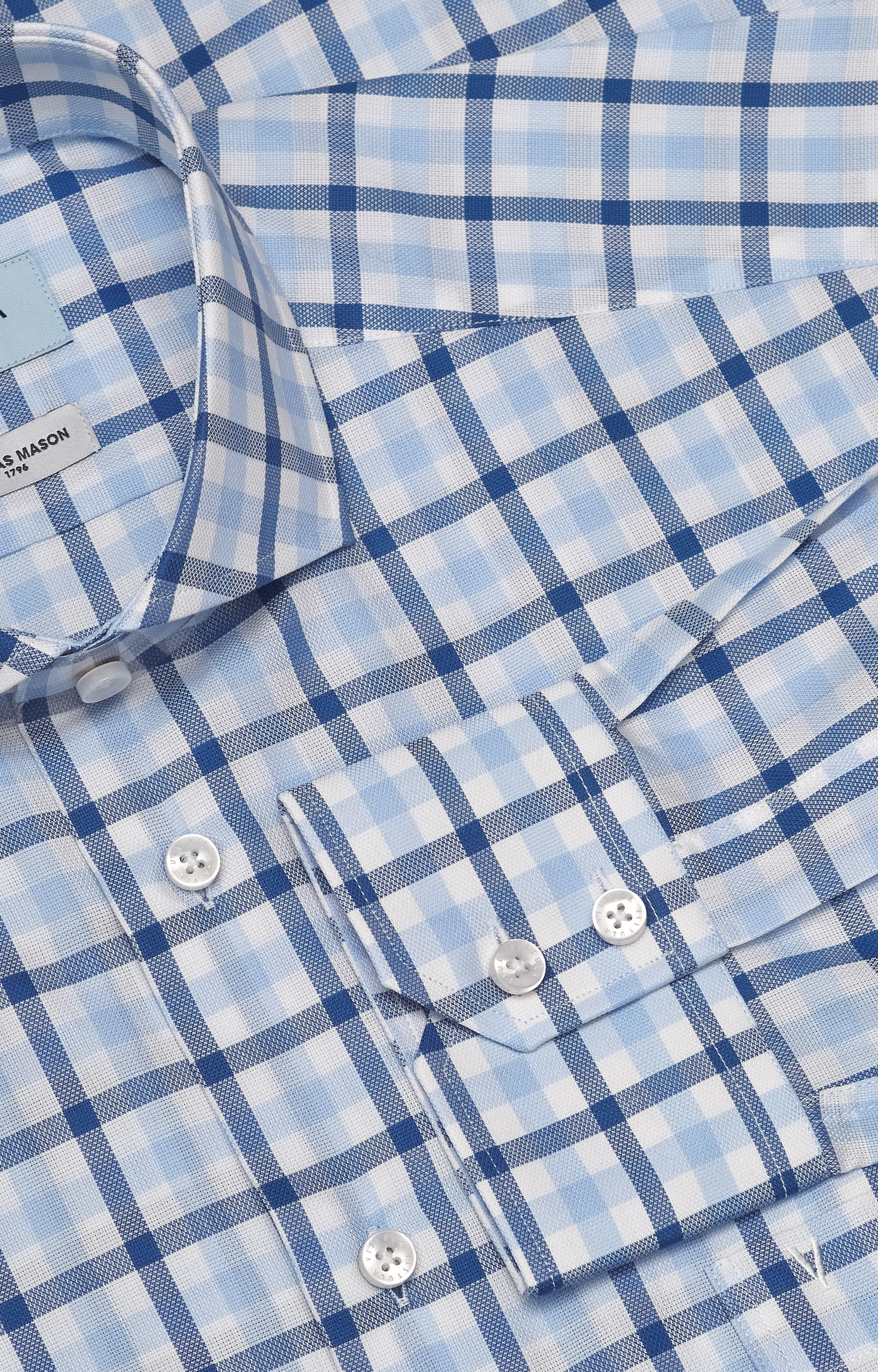 Koszula w kratę z włoskim kołnierzem - 5