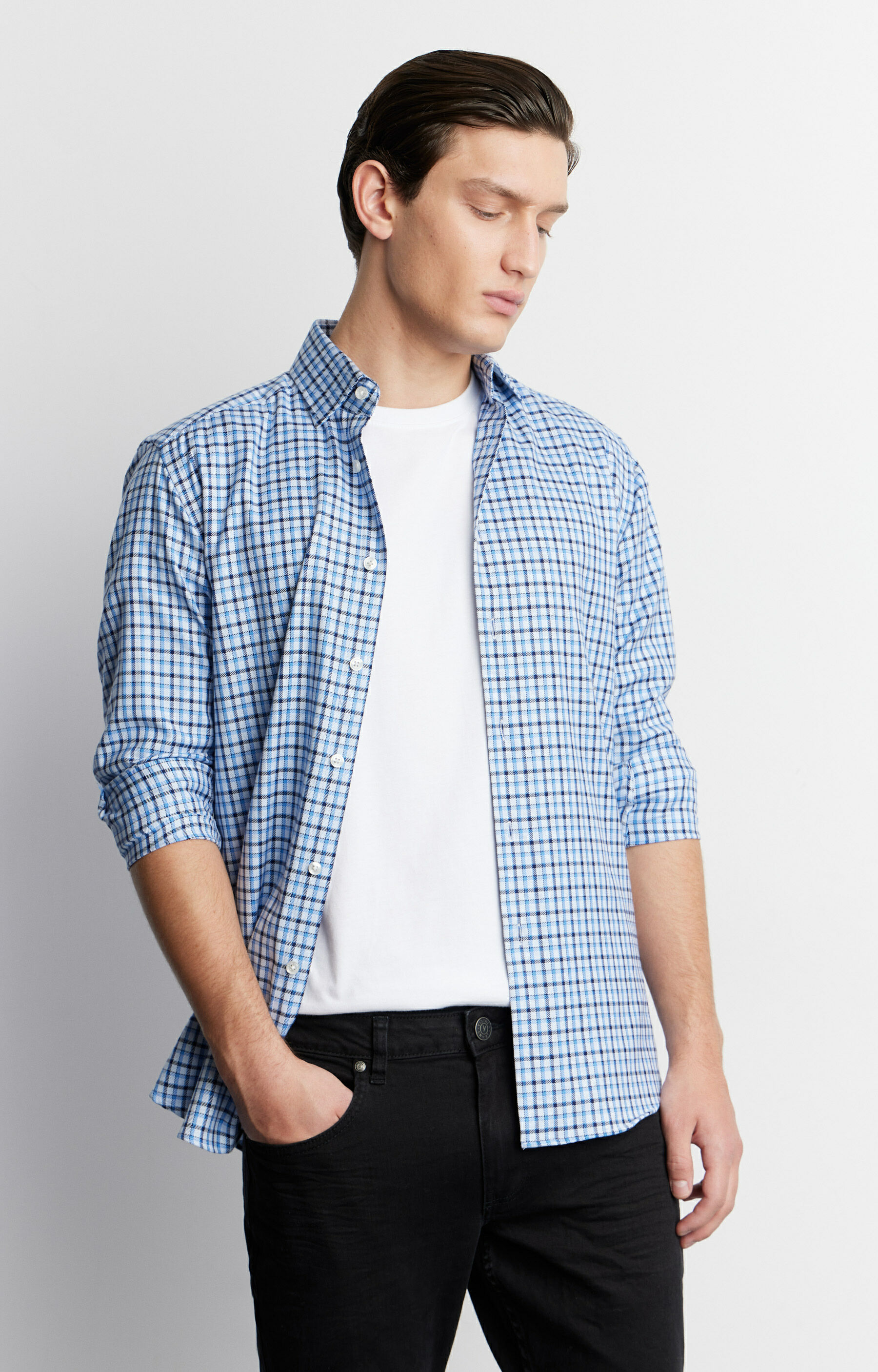 Koszula slim fit z bawełny Two Ply - 3