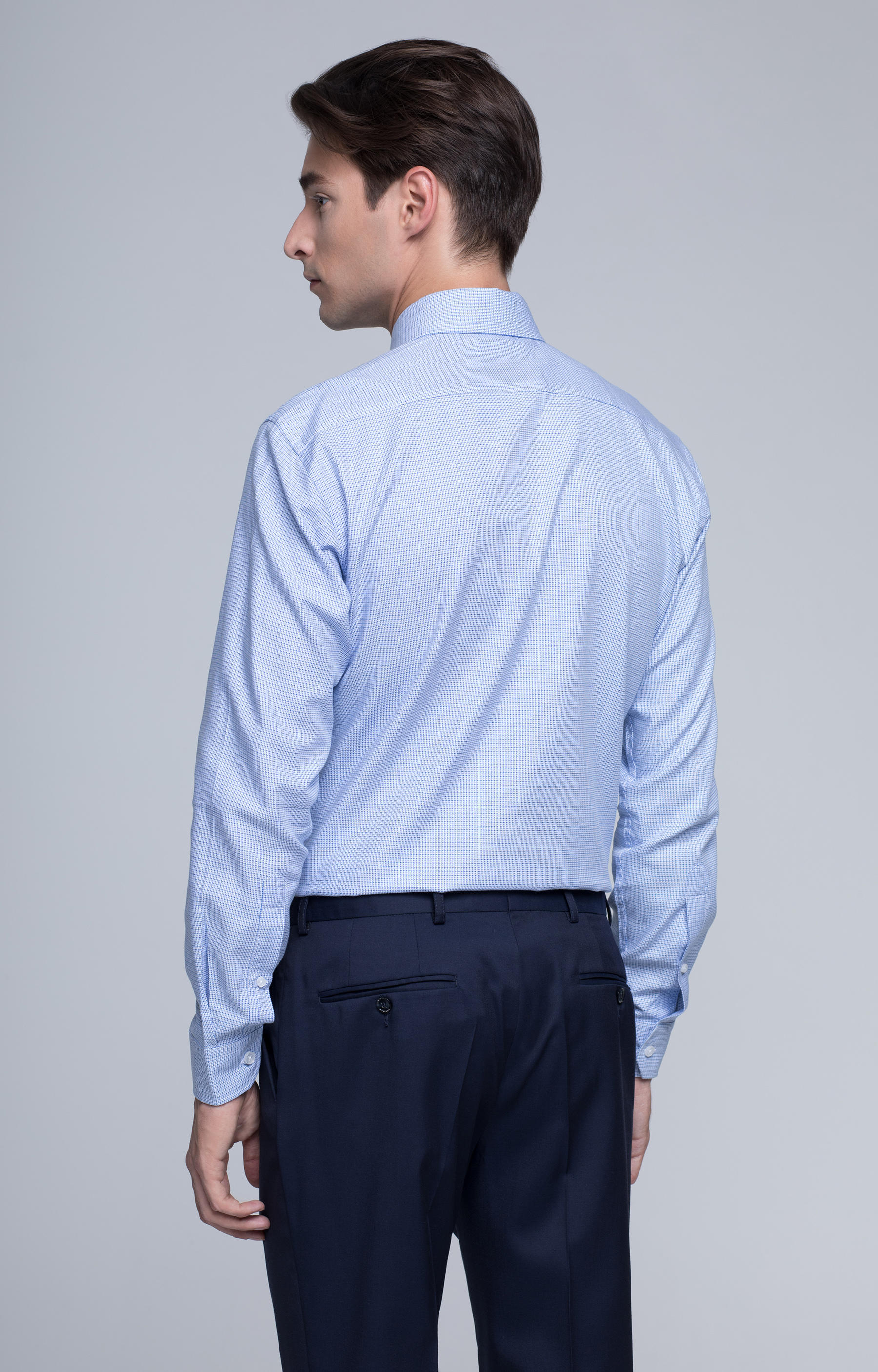 Koszula w mikrowzór z włoskim kołnierzem - 3