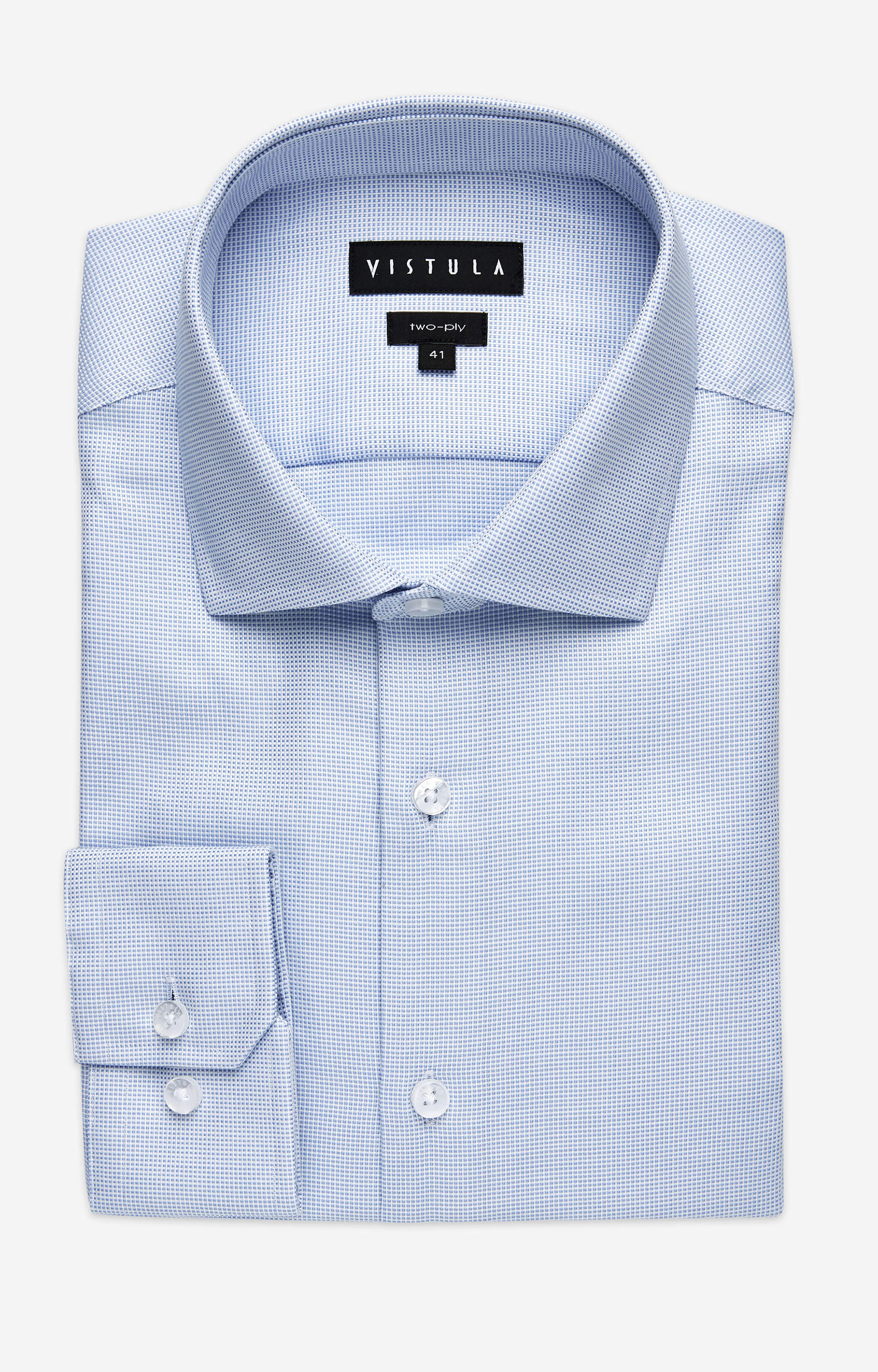 Koszula w mikrowzór z włoskim kołnierzem - 4