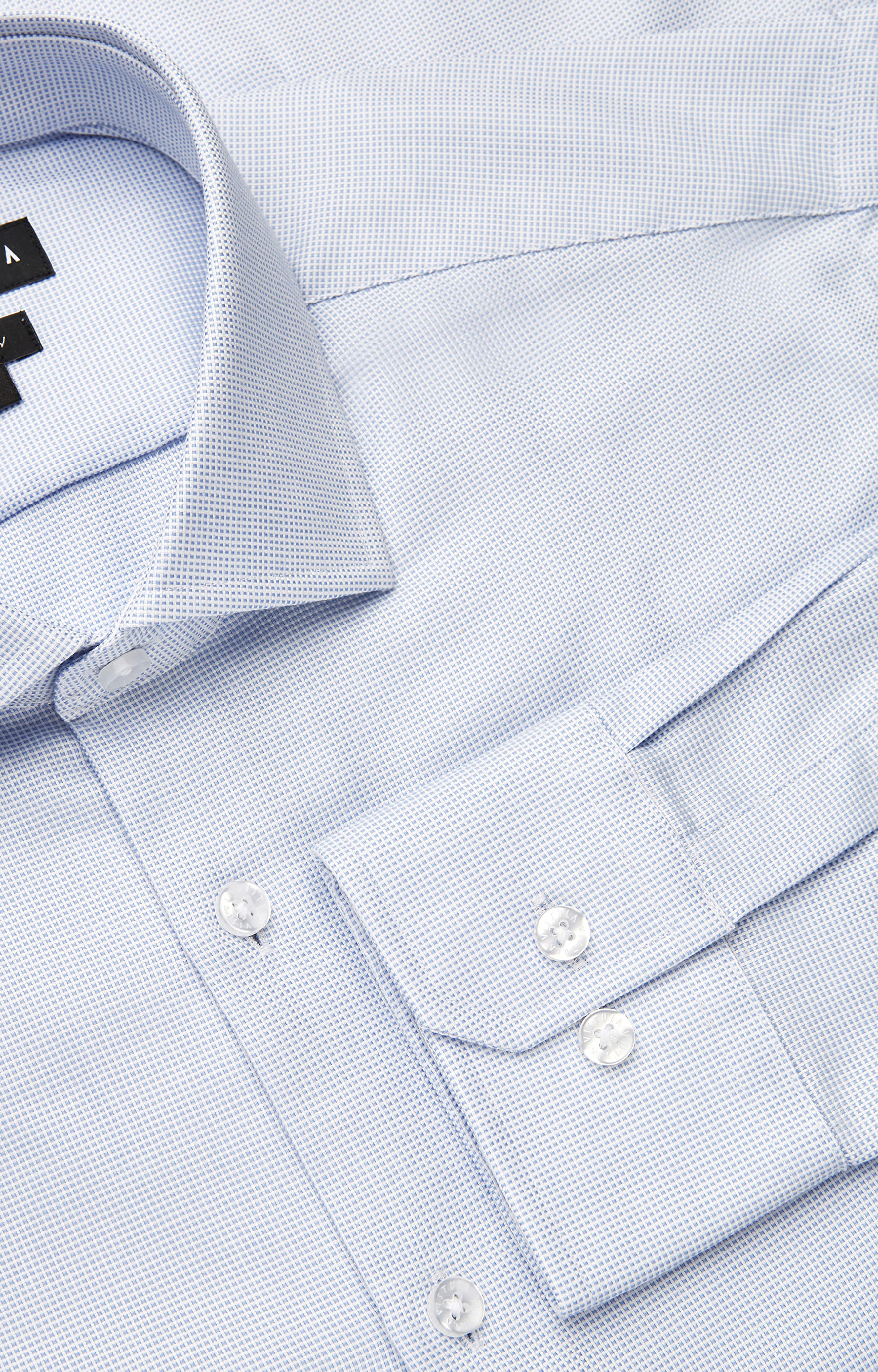 Dopasowana koszula w mikrowzór z włoskim kołnierzem - 5