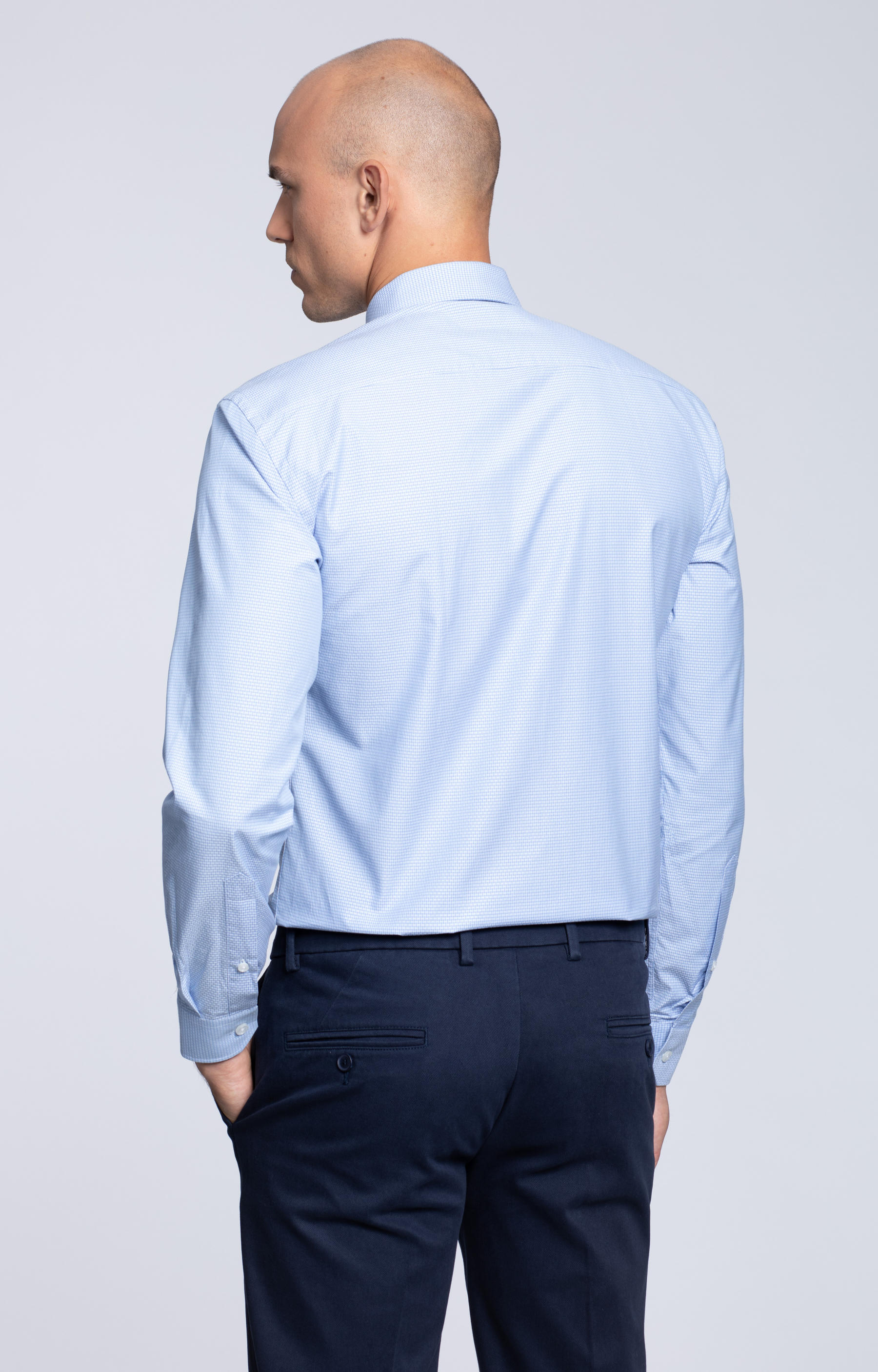 Koszula w mikrowzór z włoskim kołnierzem - 3